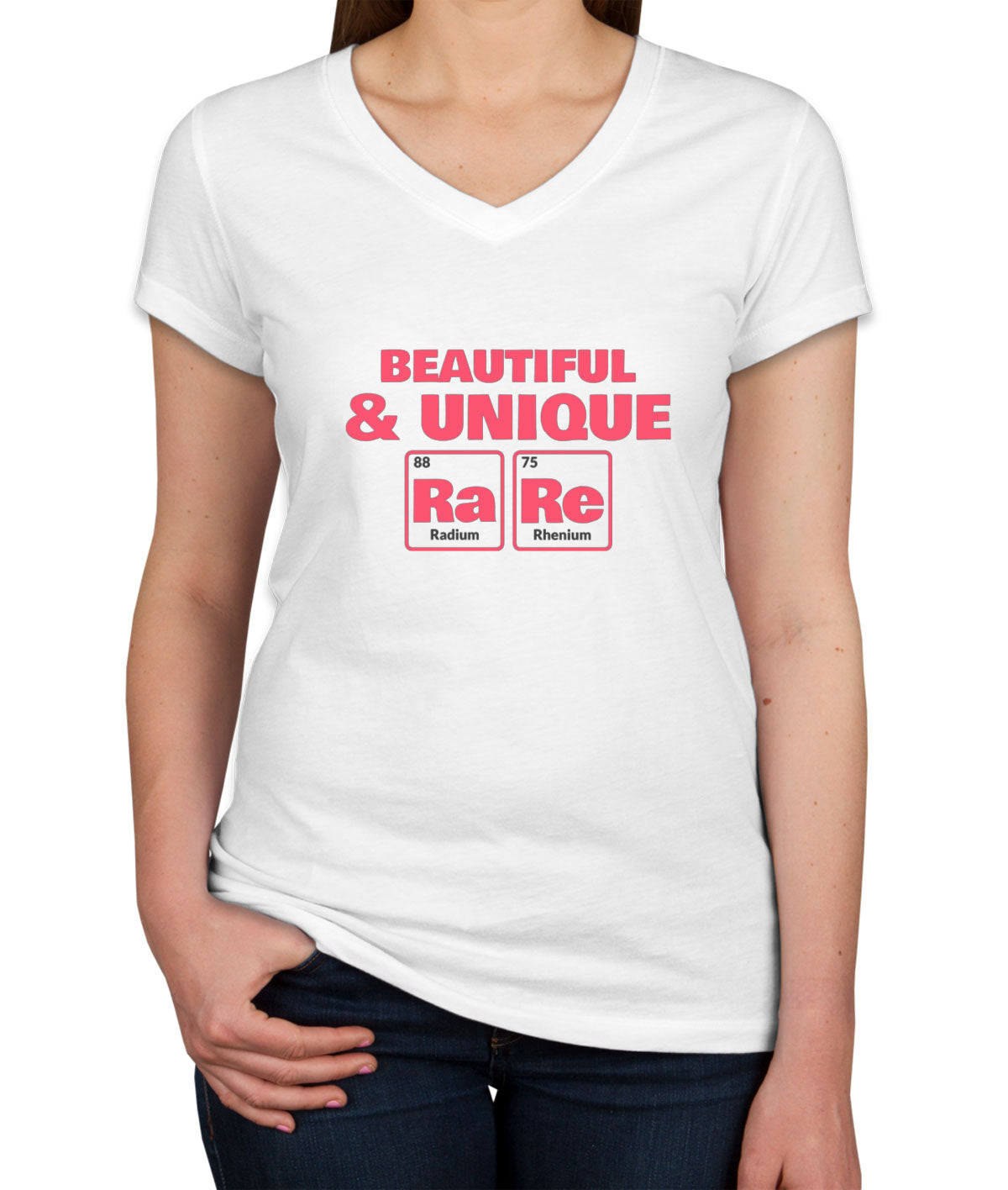 Beautiful And Unique Rare Funny Periodic Table Women's V Neck T-shirt