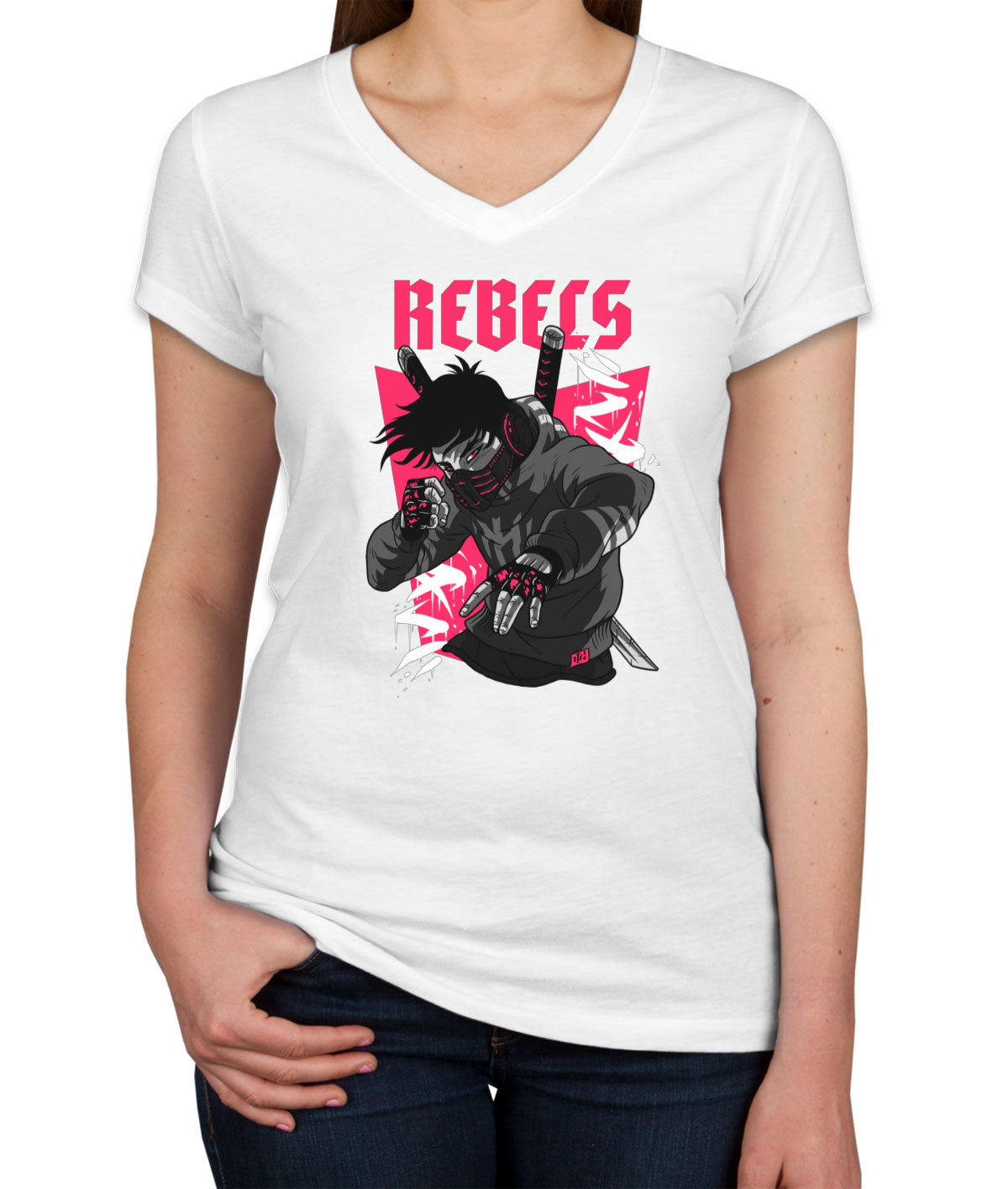 Rebels Anime Women's V Neck T-shirt