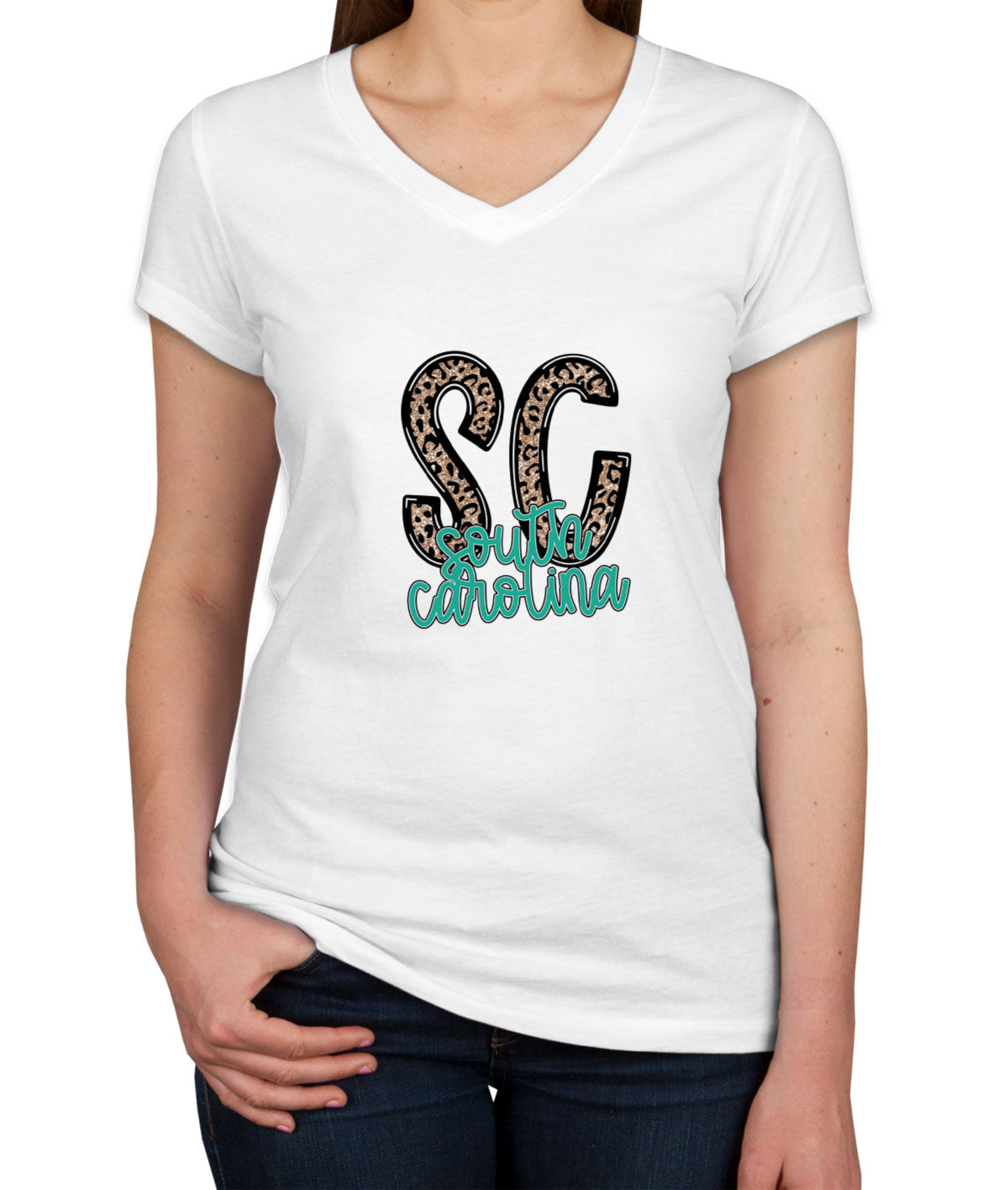 South Carolina State Abbreviation Women's V Neck T-shirt