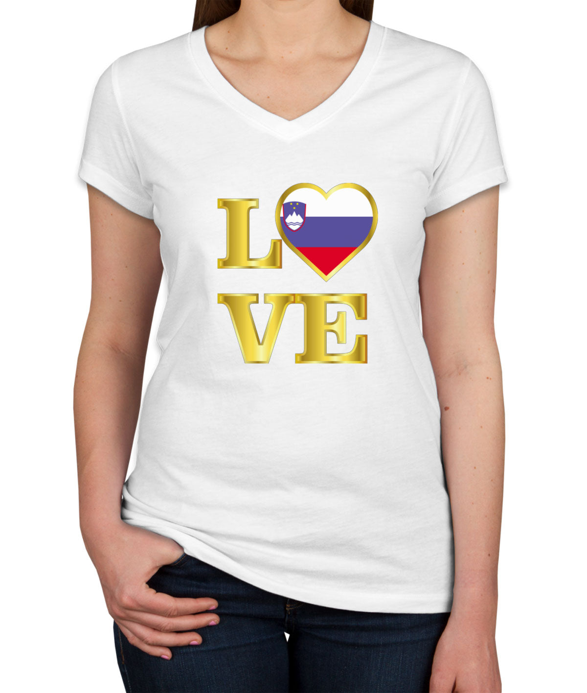 Slovenia Love Women's V Neck T-shirt