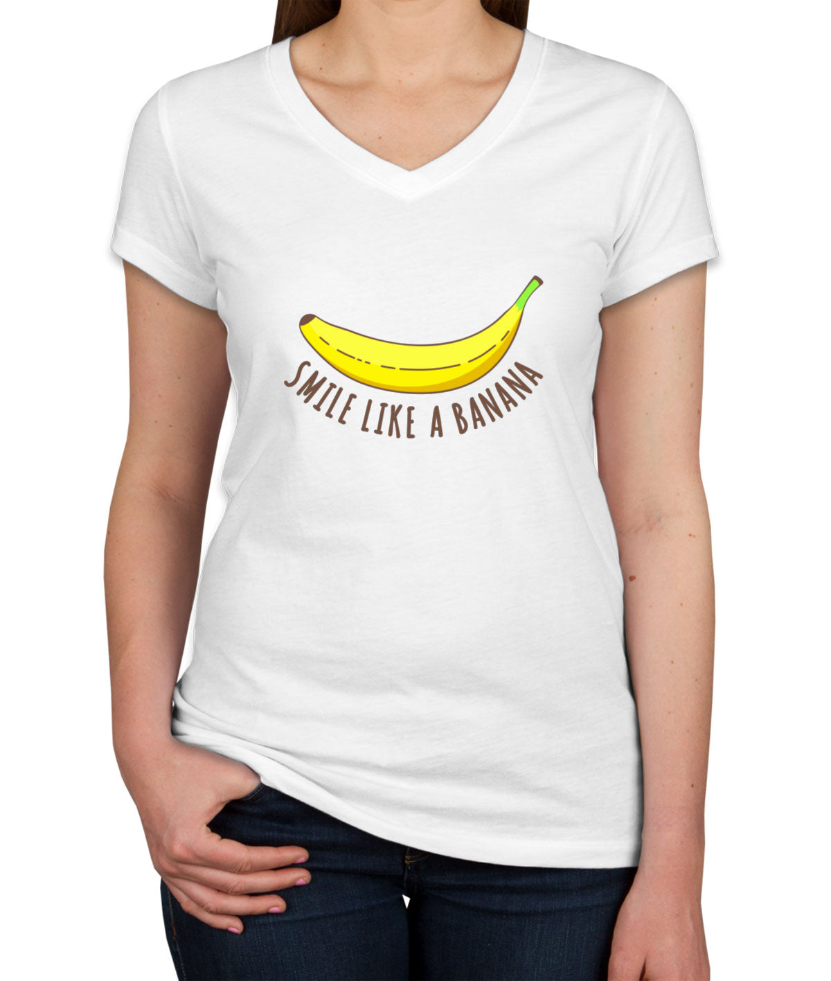 Smile Like A Banana Women's V Neck T-shirt