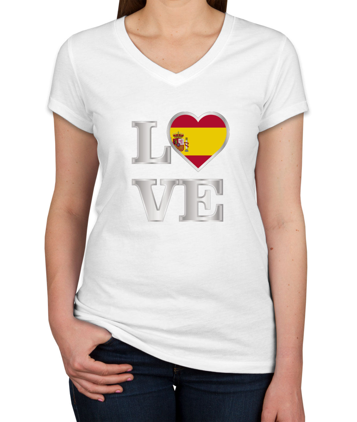 Spain Love Women's V Neck T-shirt