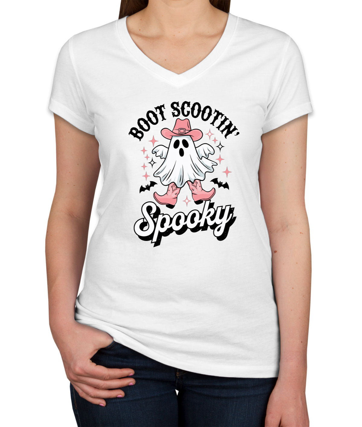Boot Scootin' Spooky Halloween Women's V Neck T-shirt