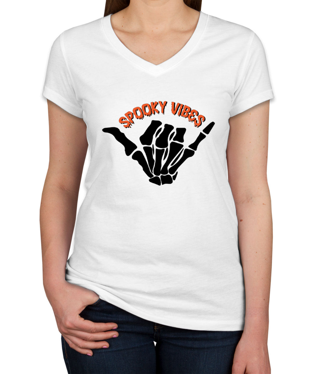 Spooky Vibes Halloween Women's V Neck T-shirt