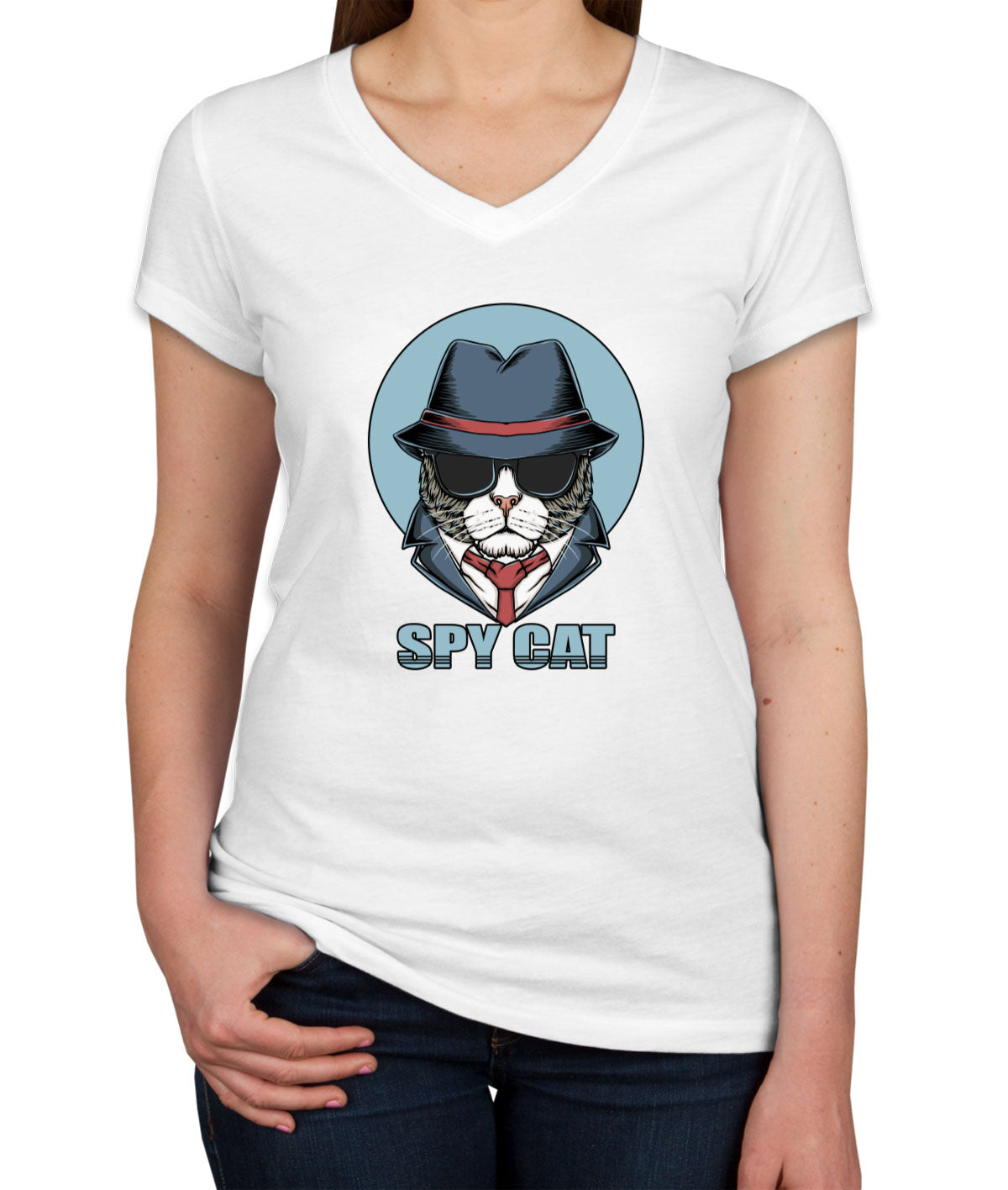 Spy Cat Women's V Neck T-shirt