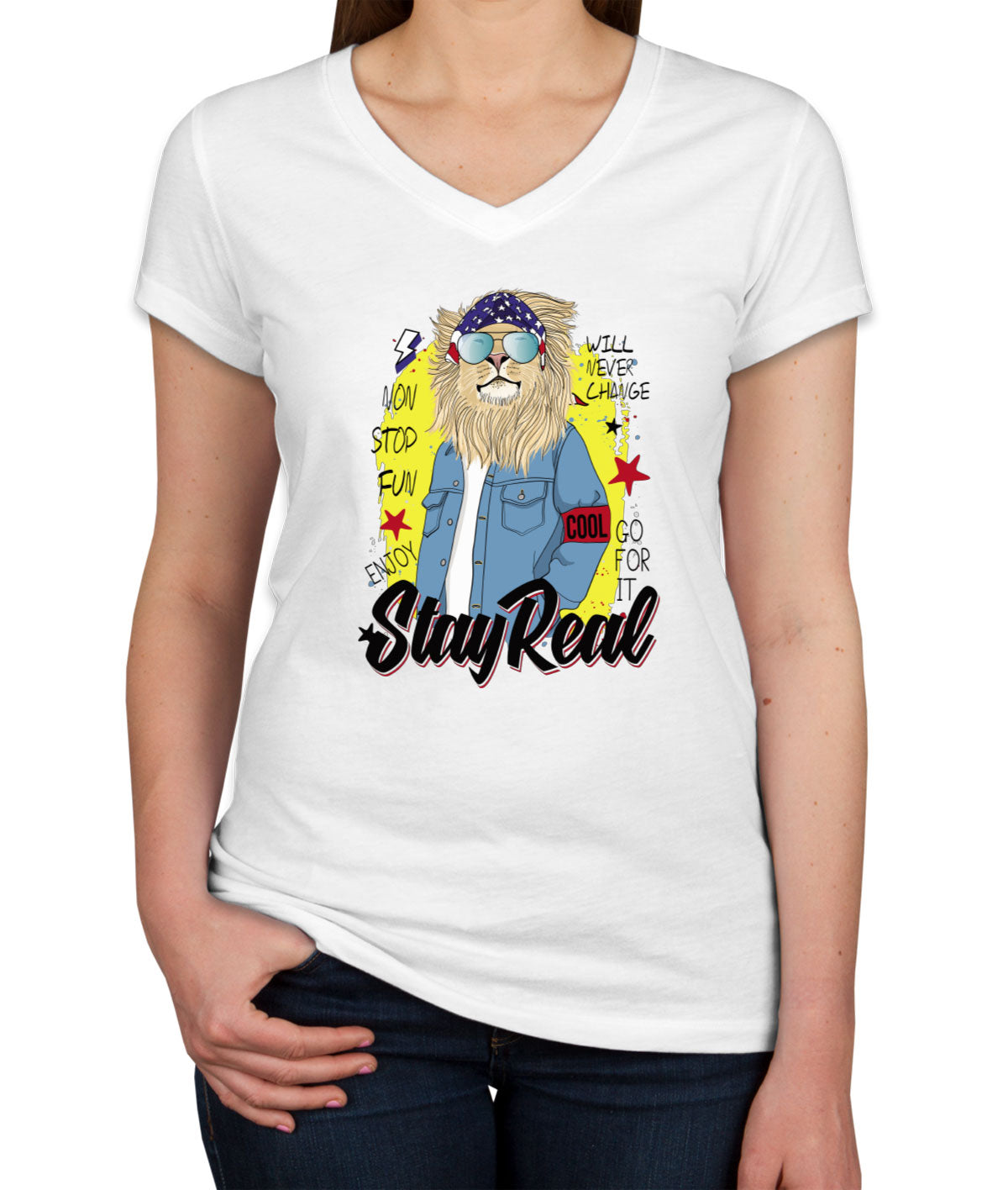 Stay Real Women's V Neck T-shirt