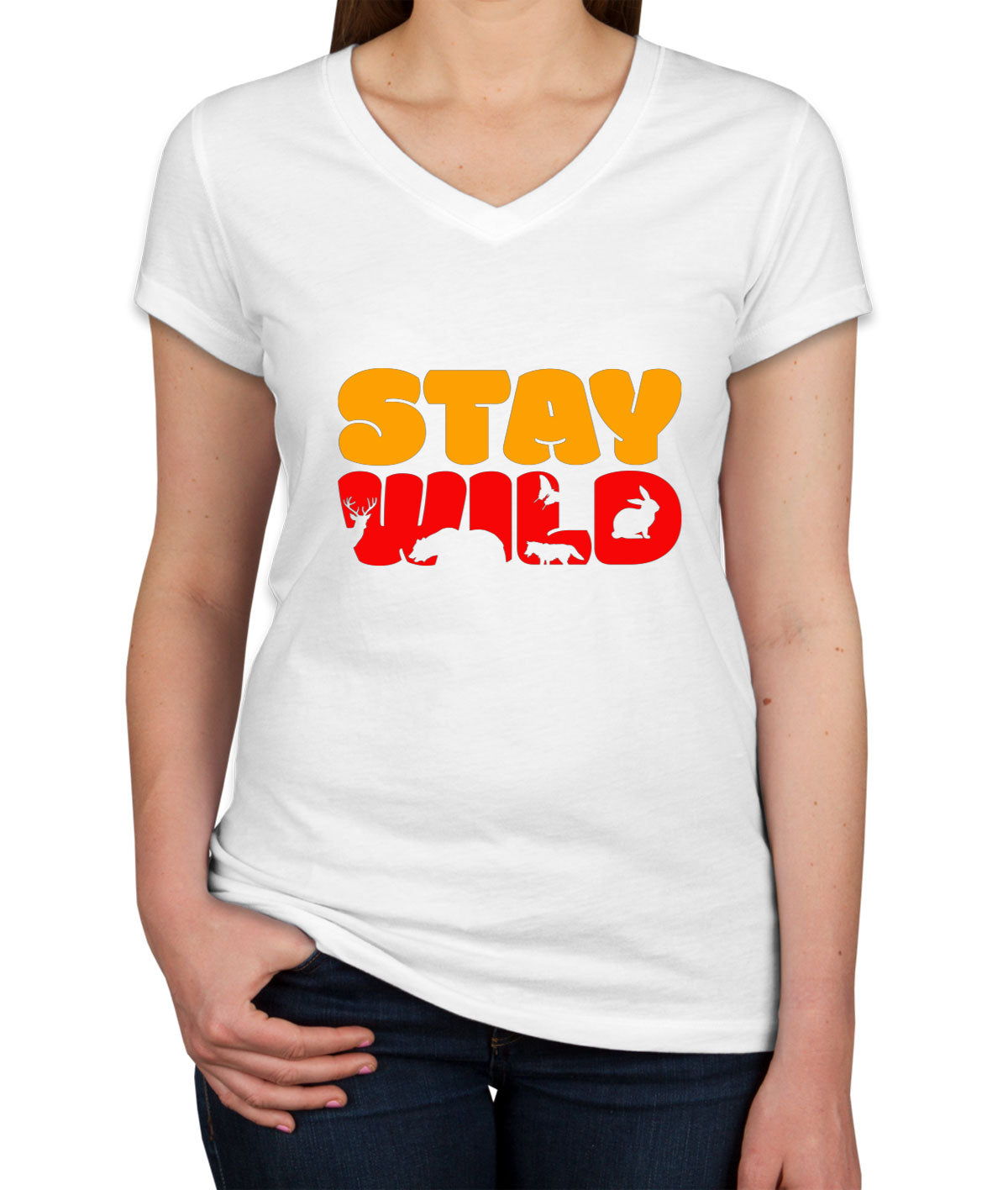 Stay Wild Camp Women's V Neck T-shirt