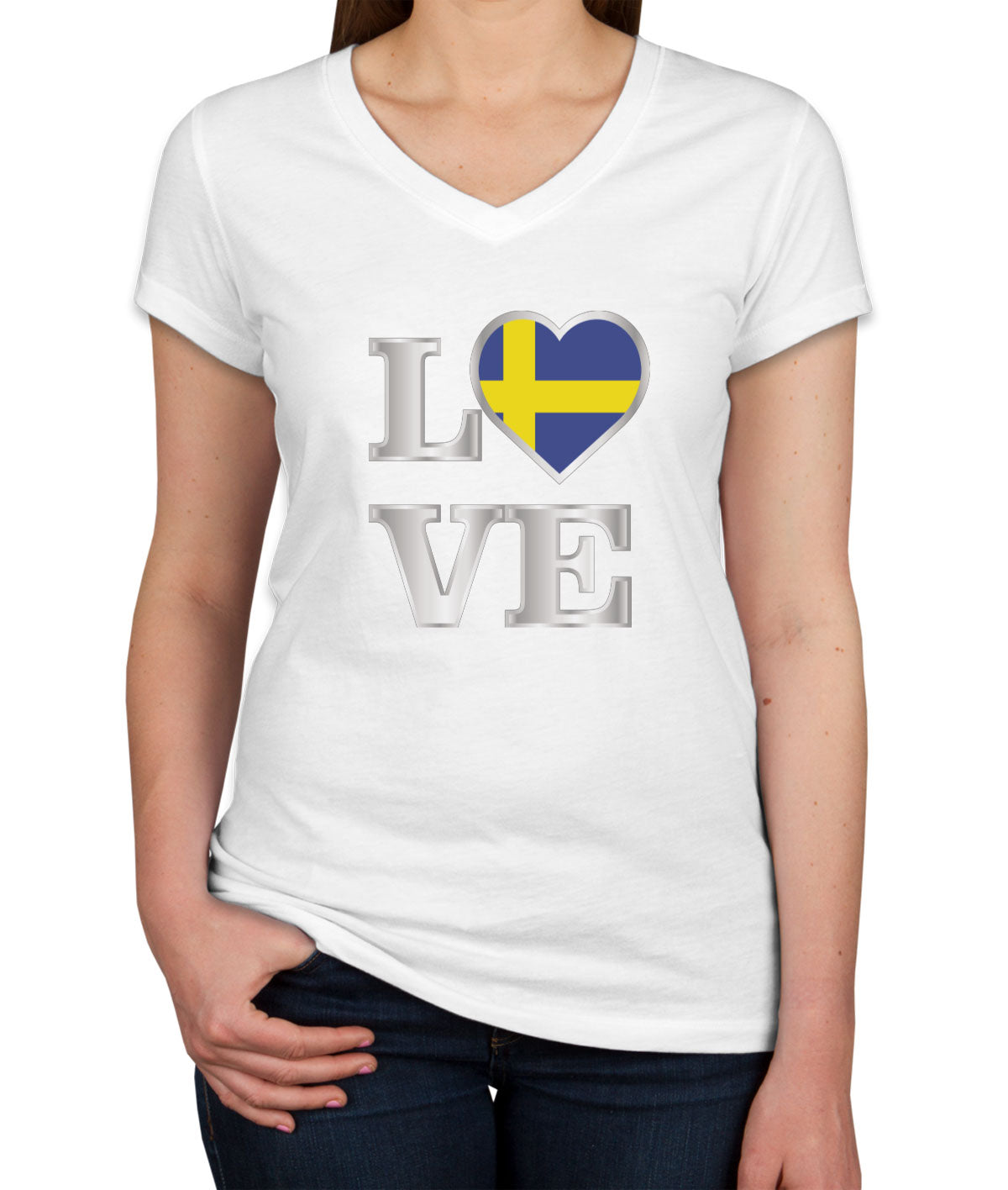 Sweden Love Women's V Neck T-shirt