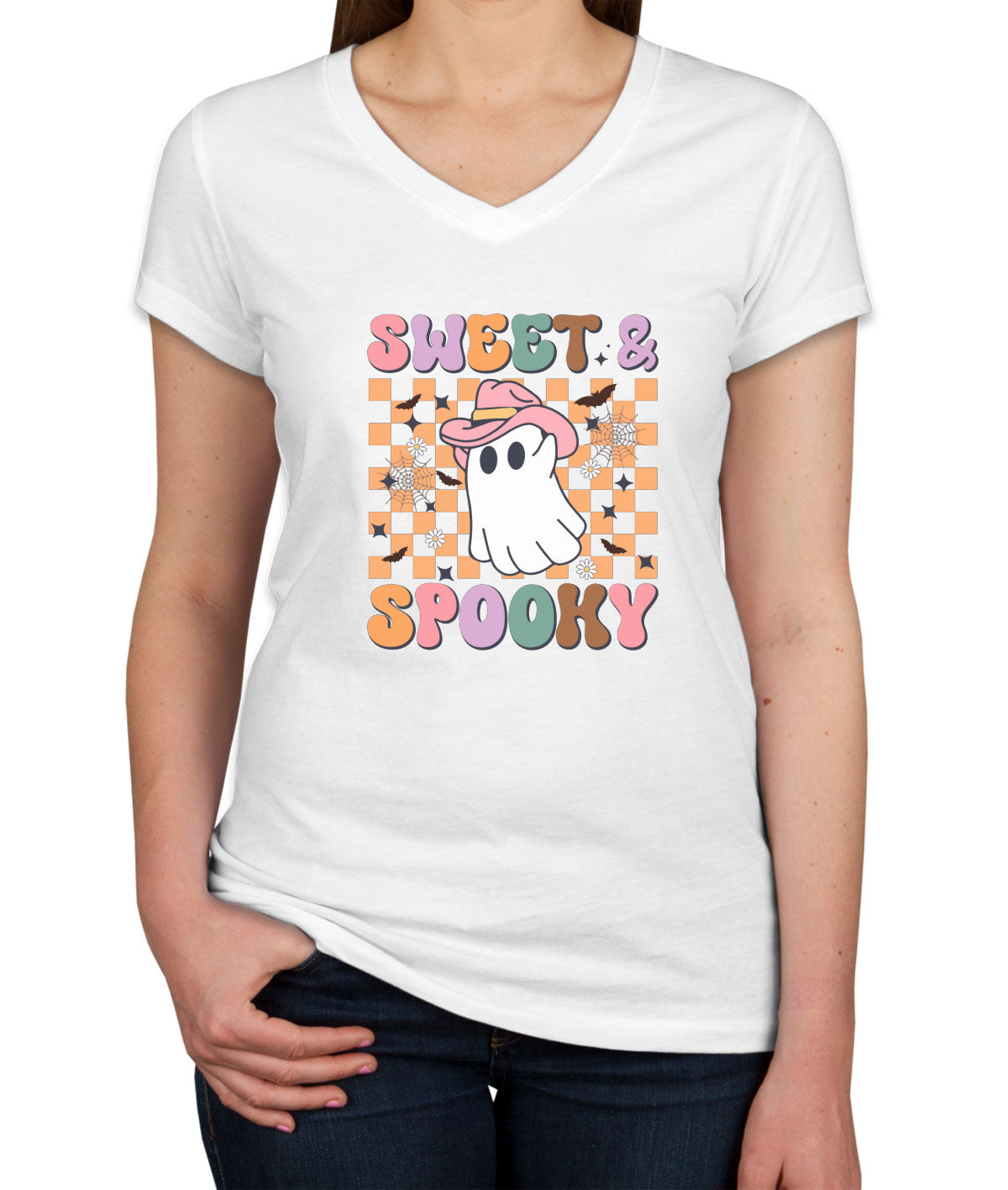 Sweet And Spooky Halloween Women's V Neck T-shirt