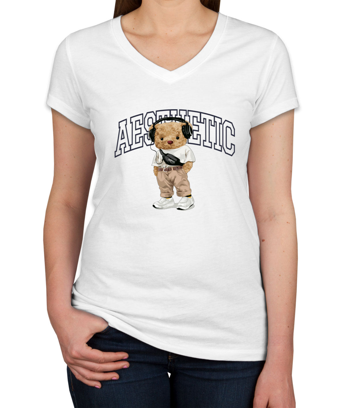 Teddy Bear Aesthetic Women's V Neck T-shirt