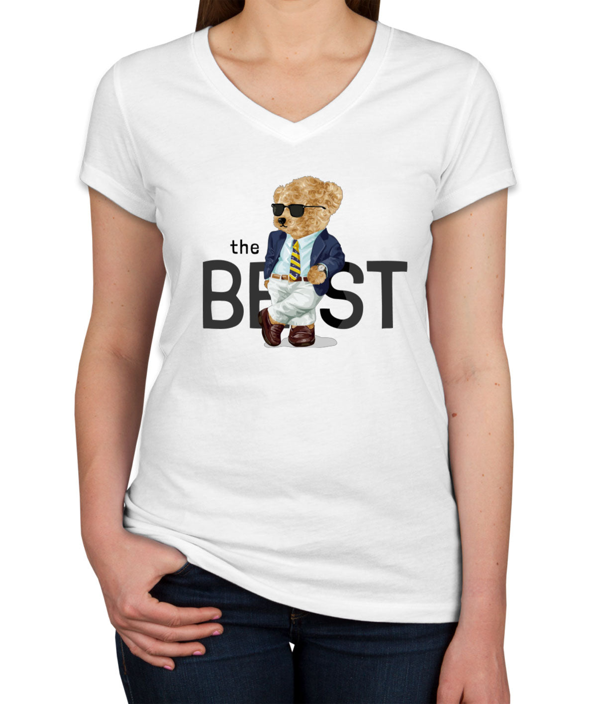 Teddy Bear The Best Women's V Neck T-shirt