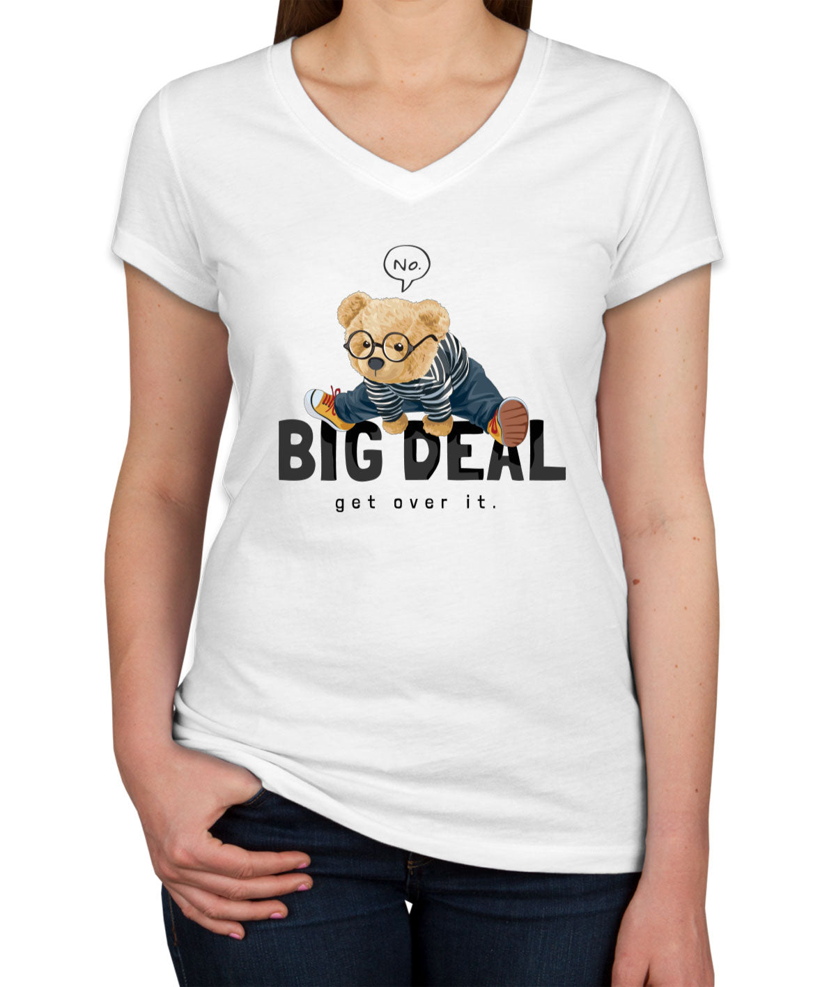 Teddy Bear Big Deal Women's V Neck T-shirt