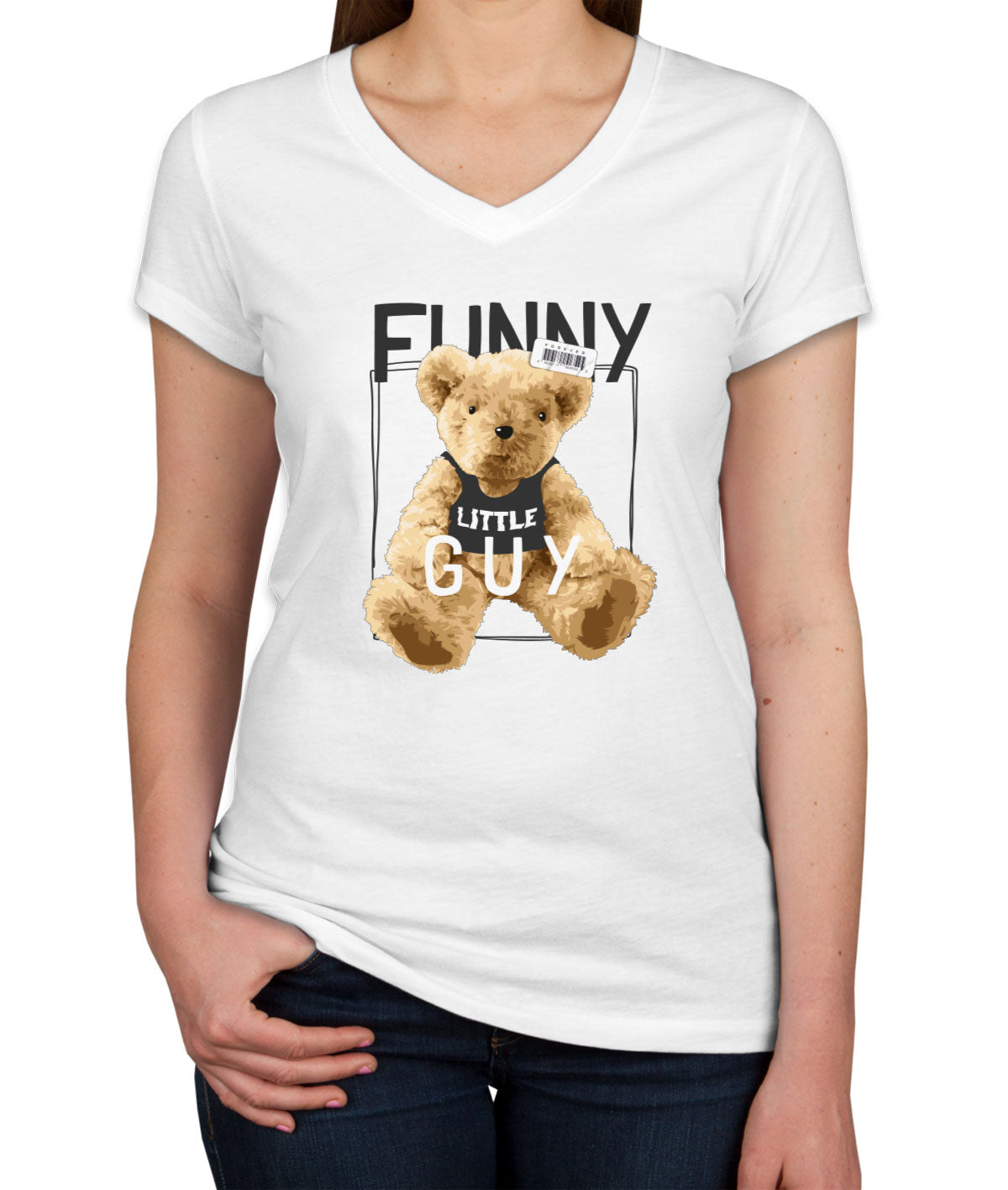 Teddy Bear Funny Women's V Neck T-shirt