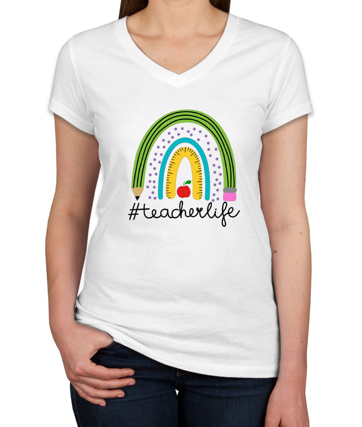 Teacher Life Women's V Neck T-shirt