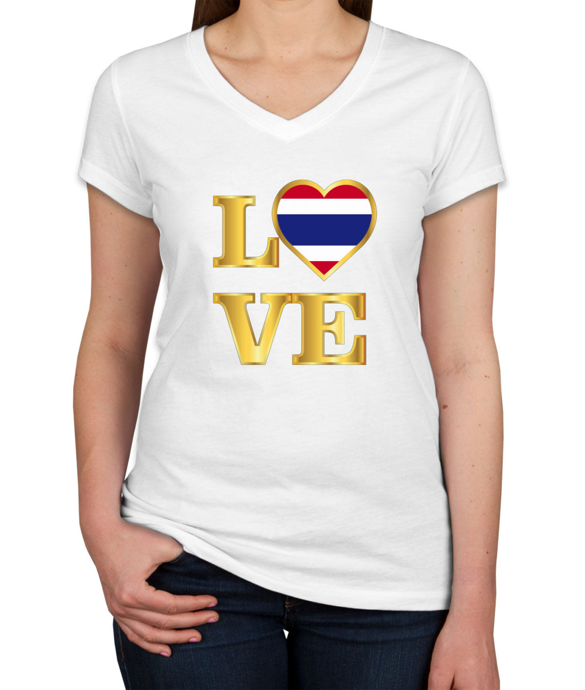 Thailand Love Women's V Neck T-shirt