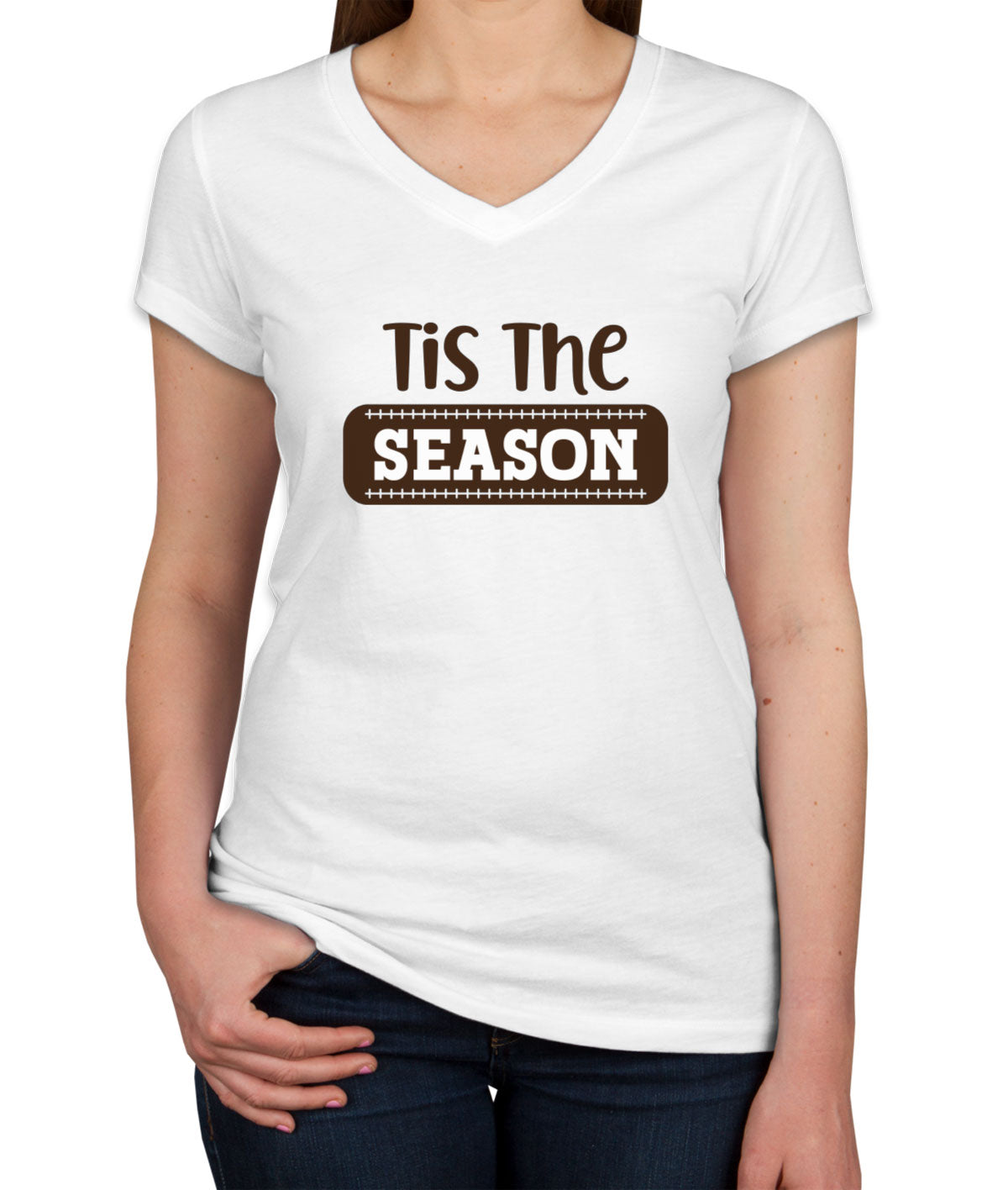 Tis The Football Season Women's V Neck T-shirt