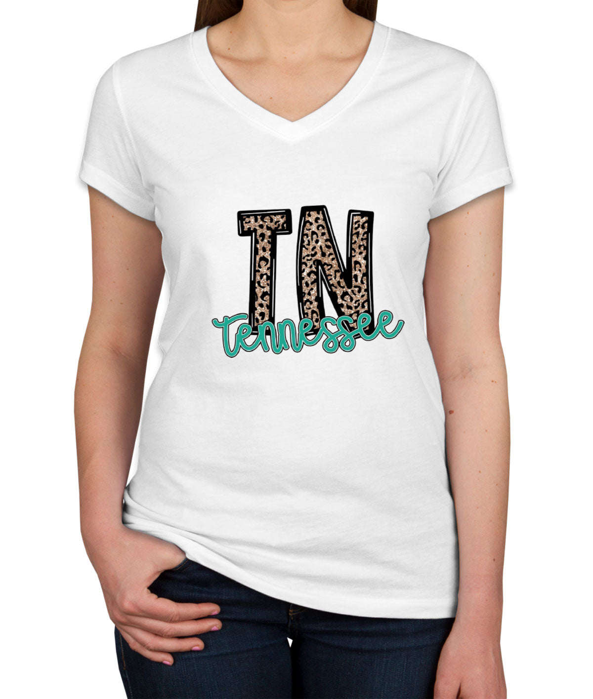 Tennessee State Abbreviation Women's V Neck T-shirt