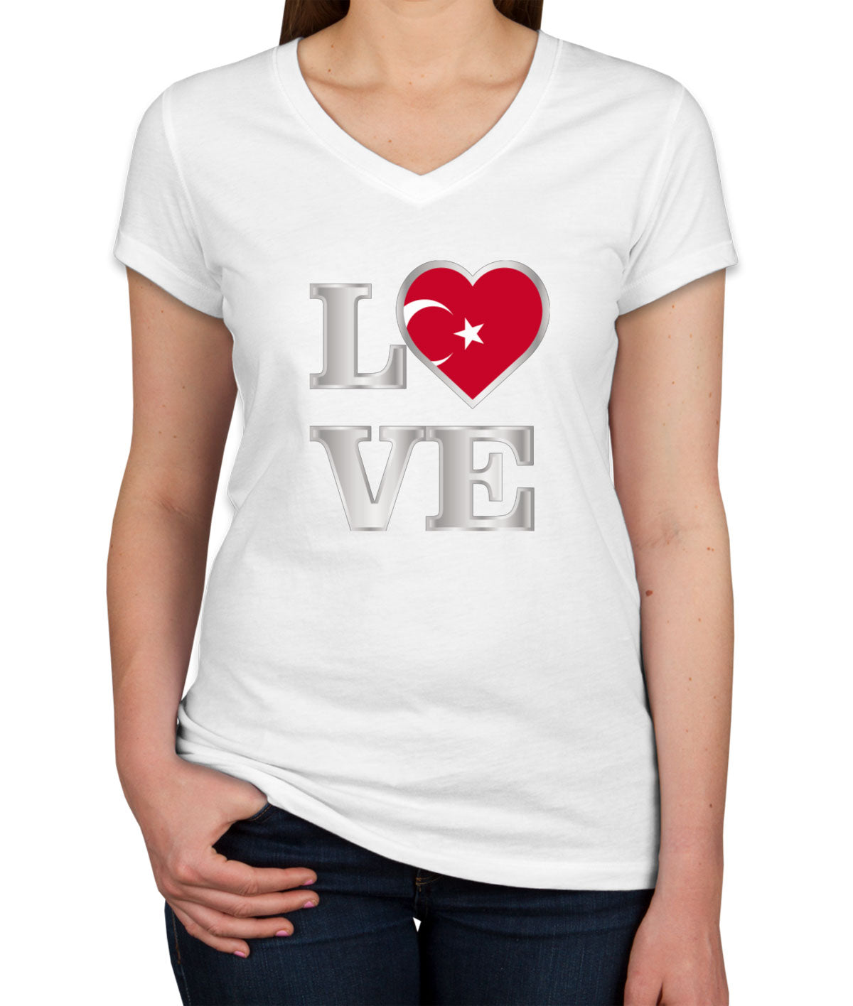 Turkiye Love Women's V Neck T-shirt