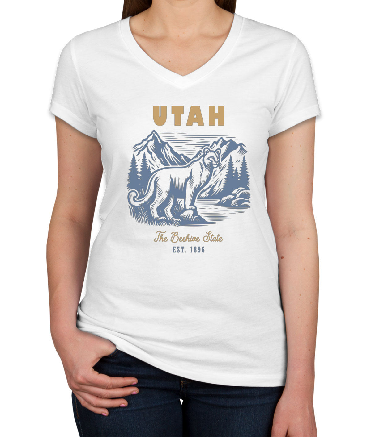 Utah State Vintage Women's V Neck T-shirt