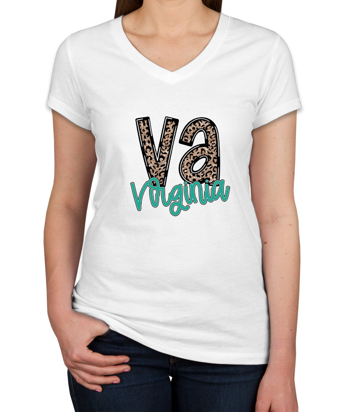 Virginia State Abbreviation Women's V Neck T-shirt