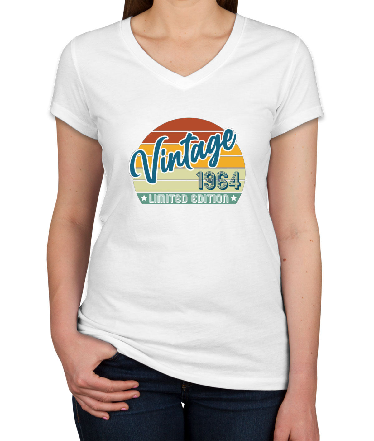 Vintage [Custom Year] Limited Edition Birthday Women's V Neck T-shirt