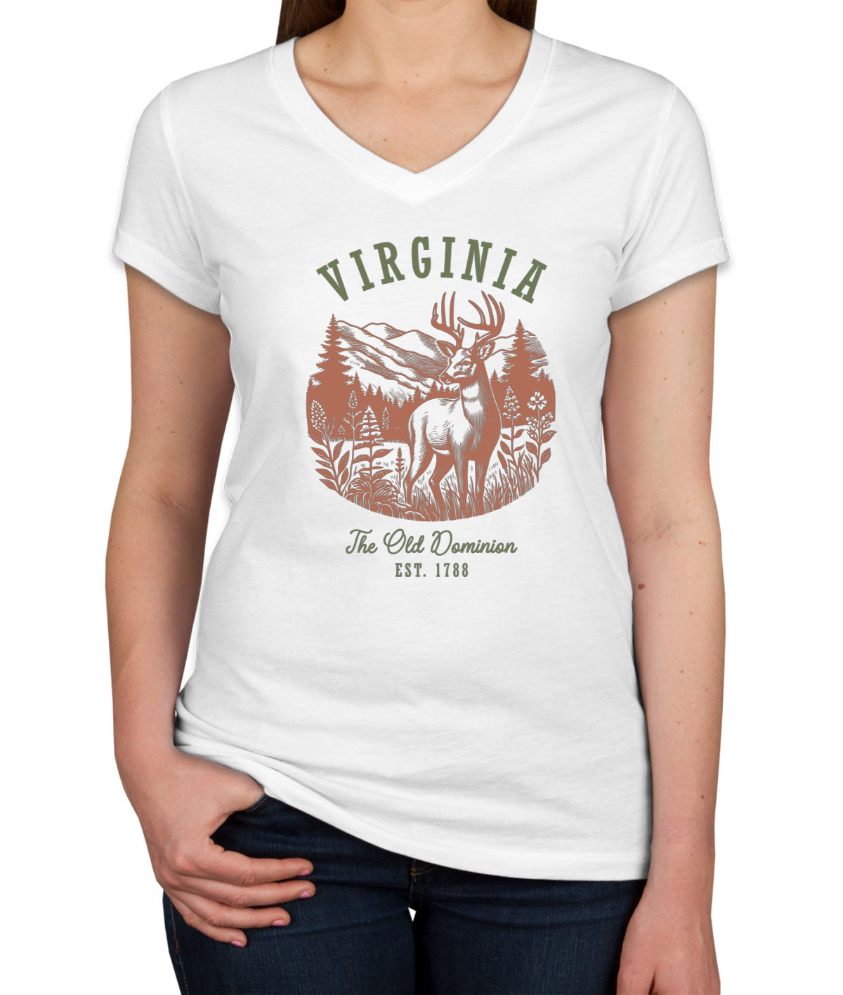 Virginia State Vintage Women's V Neck T-shirt