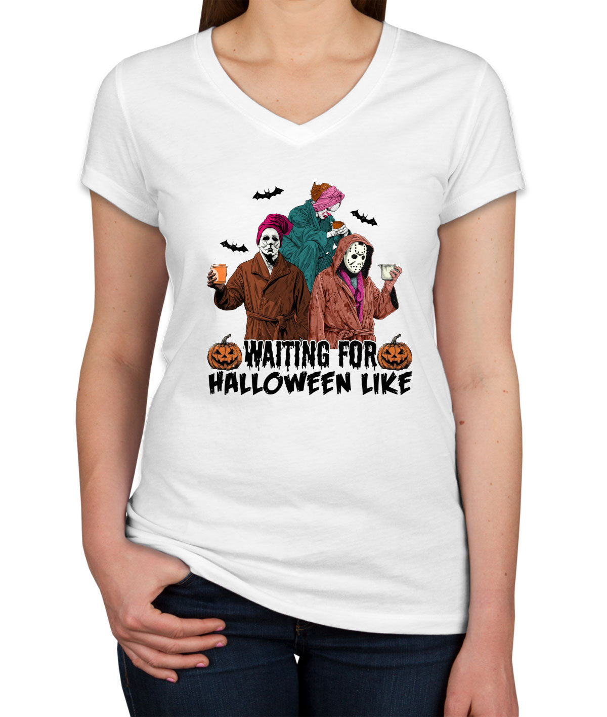 Waiting For Halloween Like Women's V Neck T-shirt