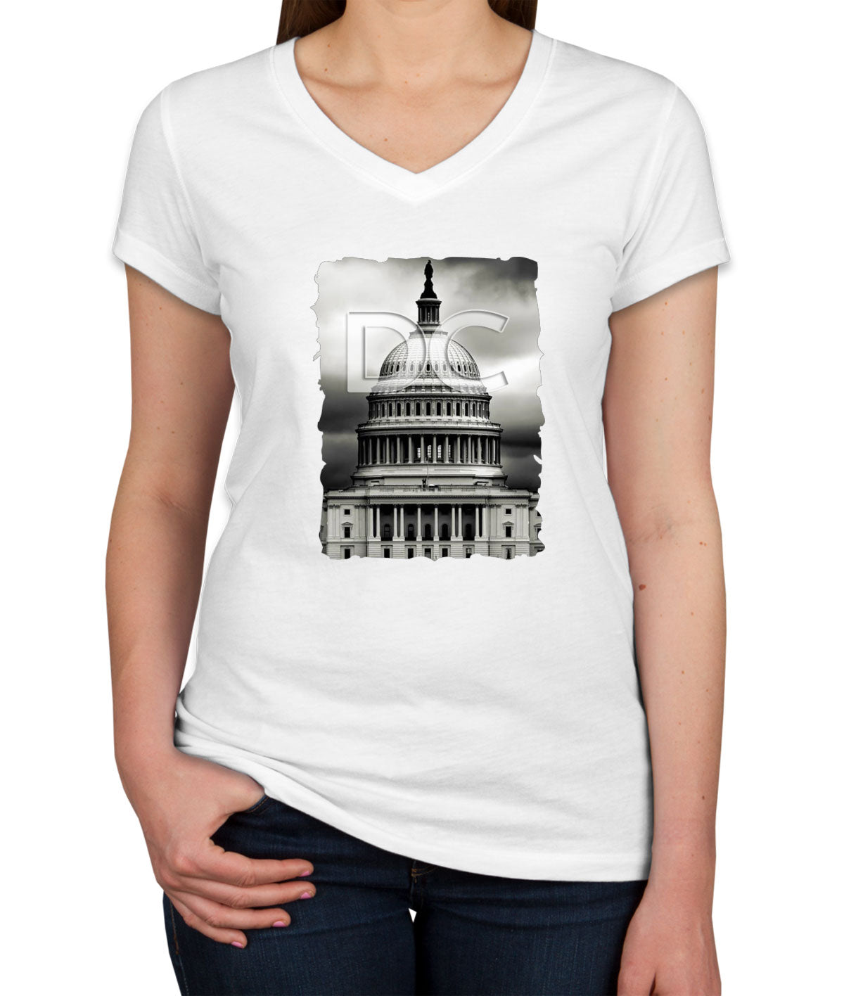 Washington DC Women's V Neck T-shirt