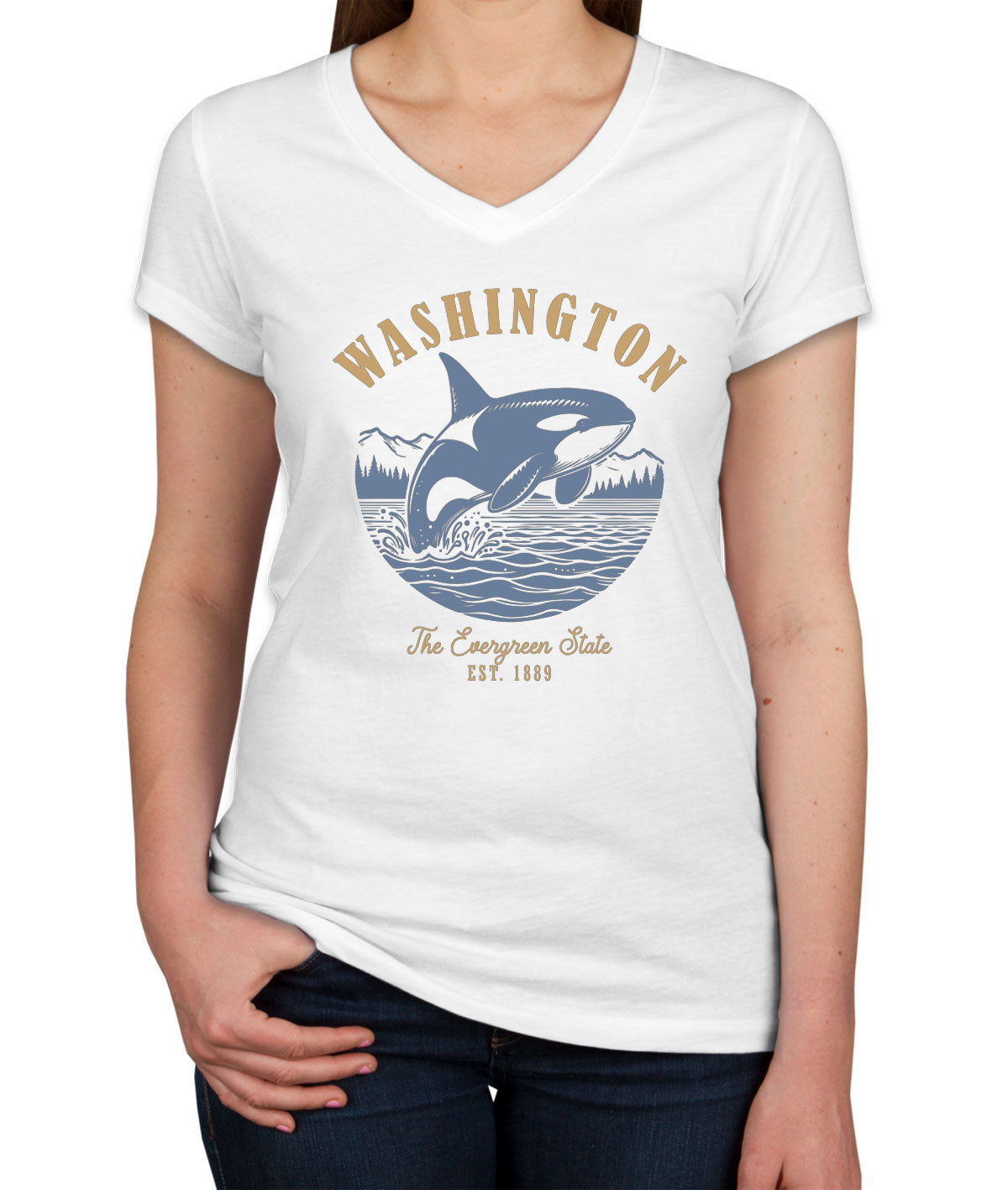 Washington State Vintage Women's V Neck T-shirt