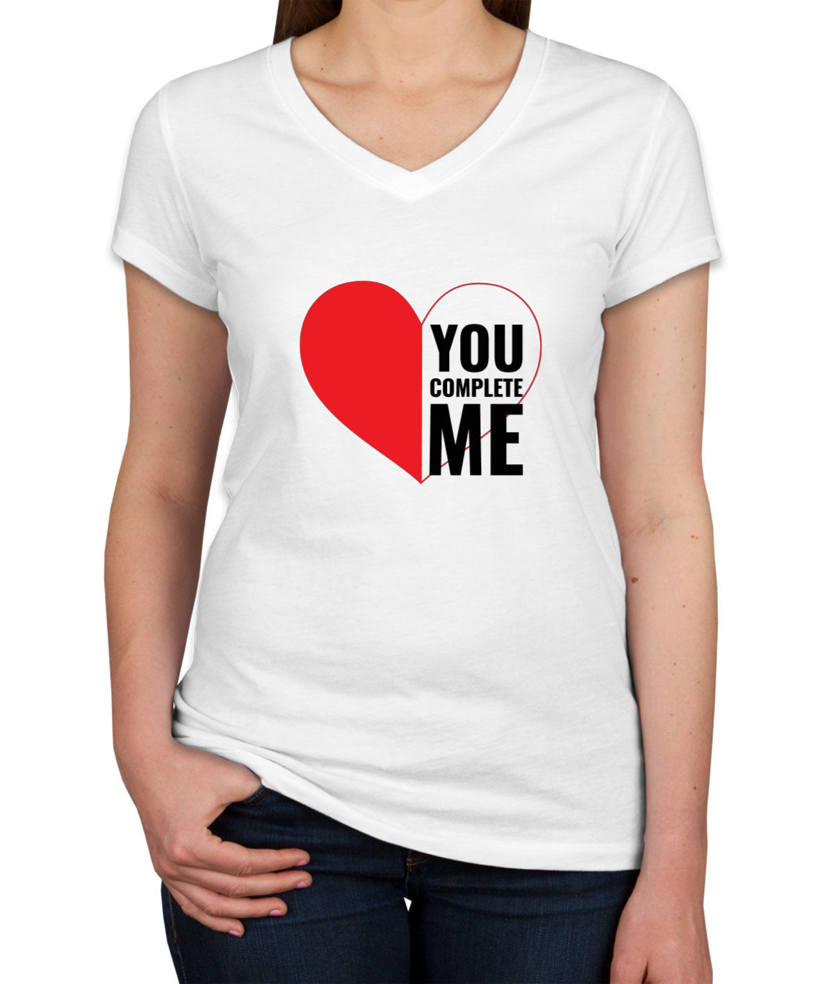 You Complete Me Valentine's Day Women's V Neck T-shirt