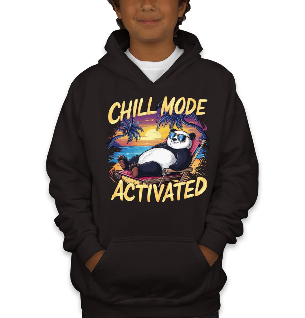 Chill Mode Activated Panda Youth Hoodie