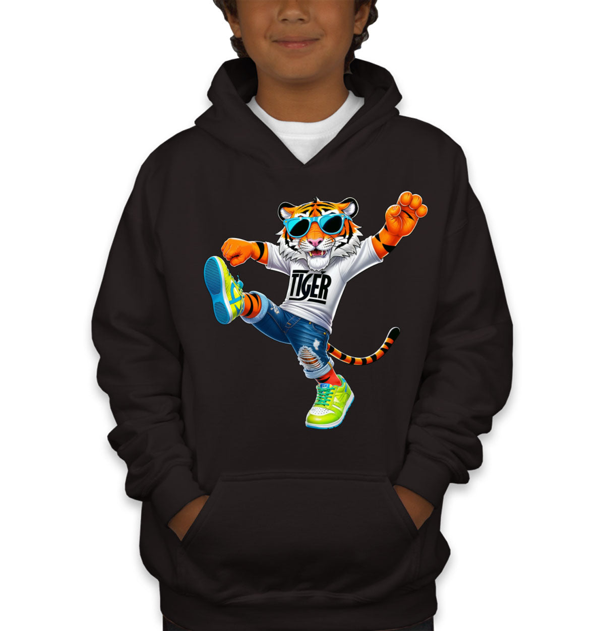 Dancing Tiger Youth Hoodie