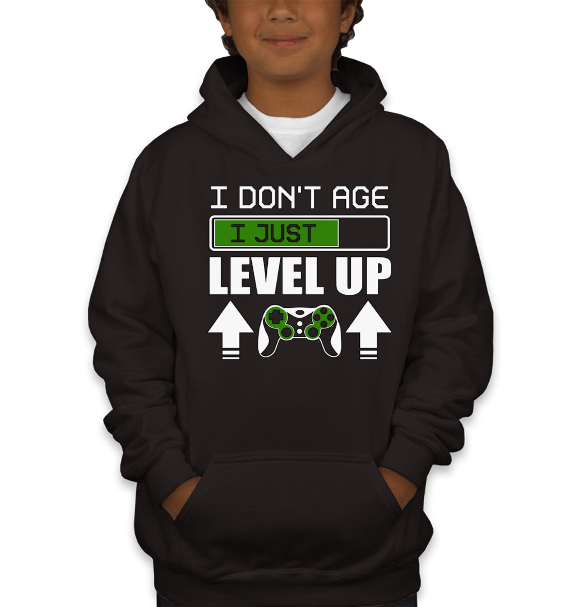 I Don't Age I Just Level Up Youth Hoodie