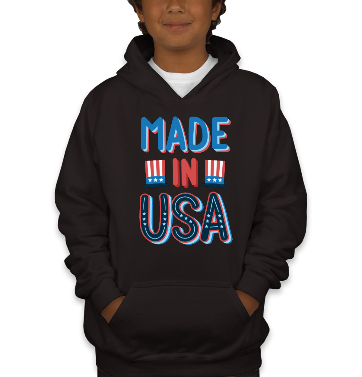 Made In USA Patriotic Youth Hoodie