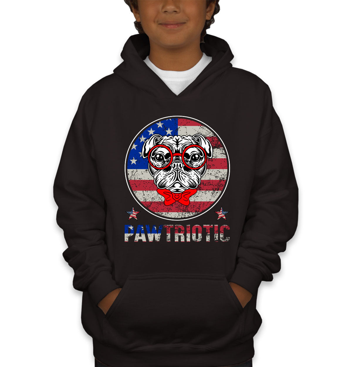 Bulldog Pawtriotic Patriotic Youth Hoodie