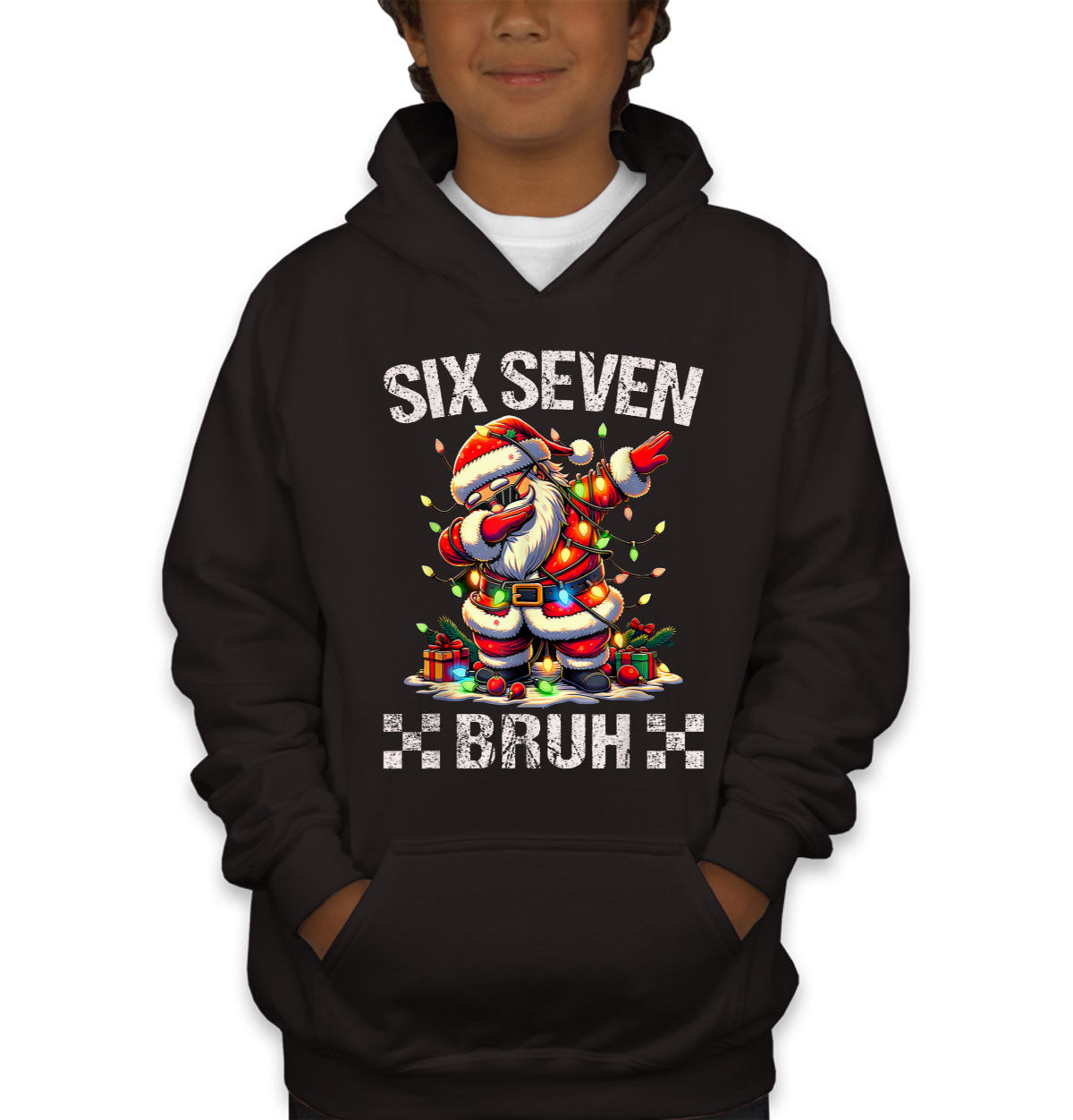67 Sixty Seven Bruh Debbing Santa Christmas Youth Hoodie