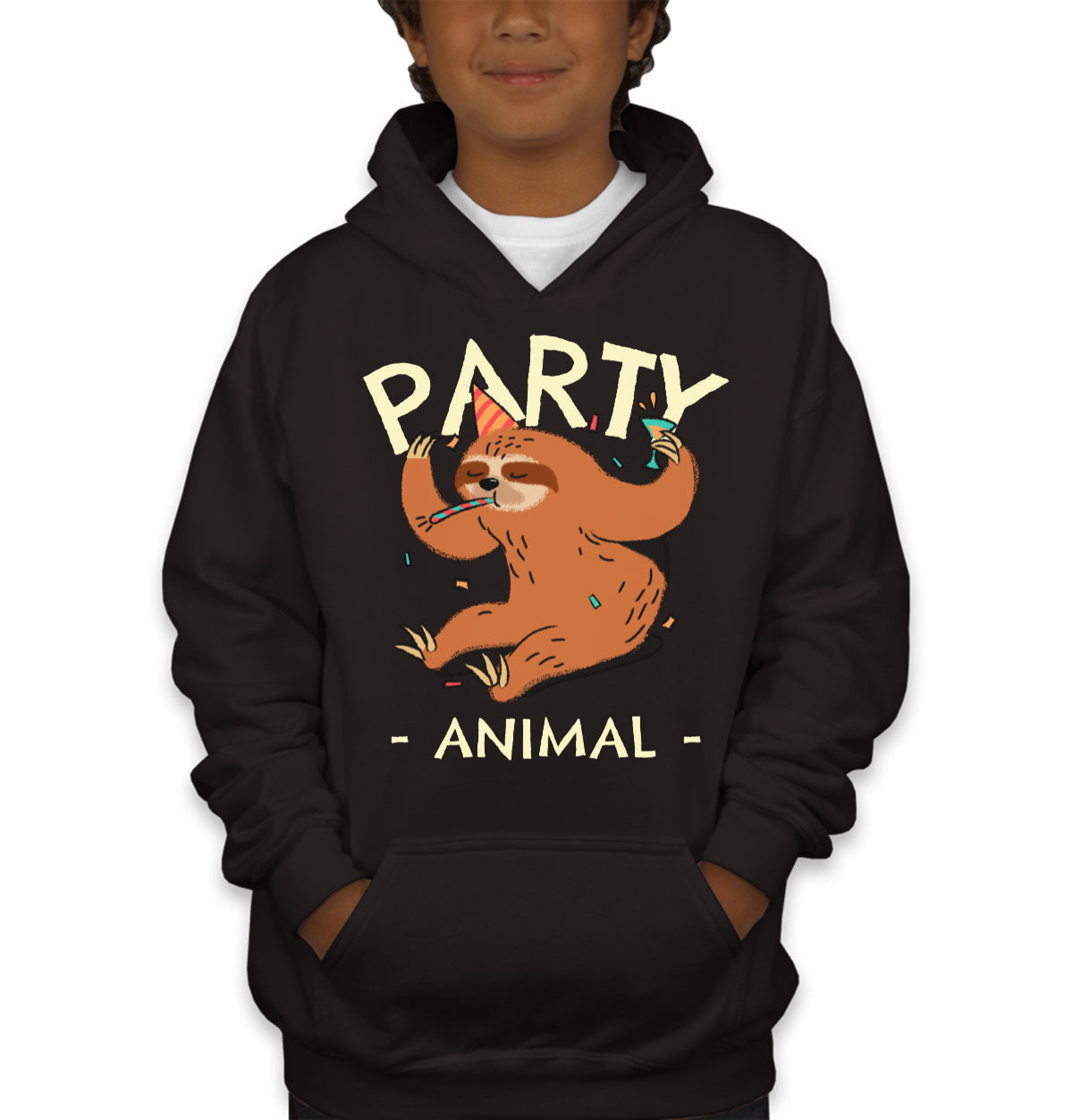 Party Animal Sloth Youth Hoodie