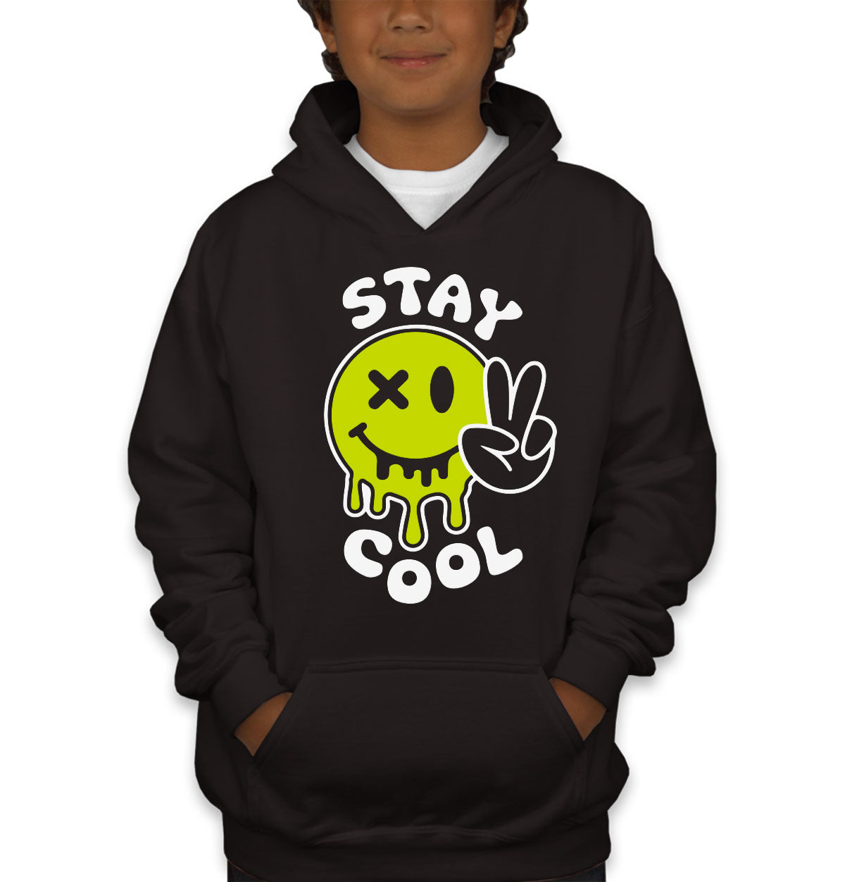 Stay Cool Emoji Face Youth Hoodie