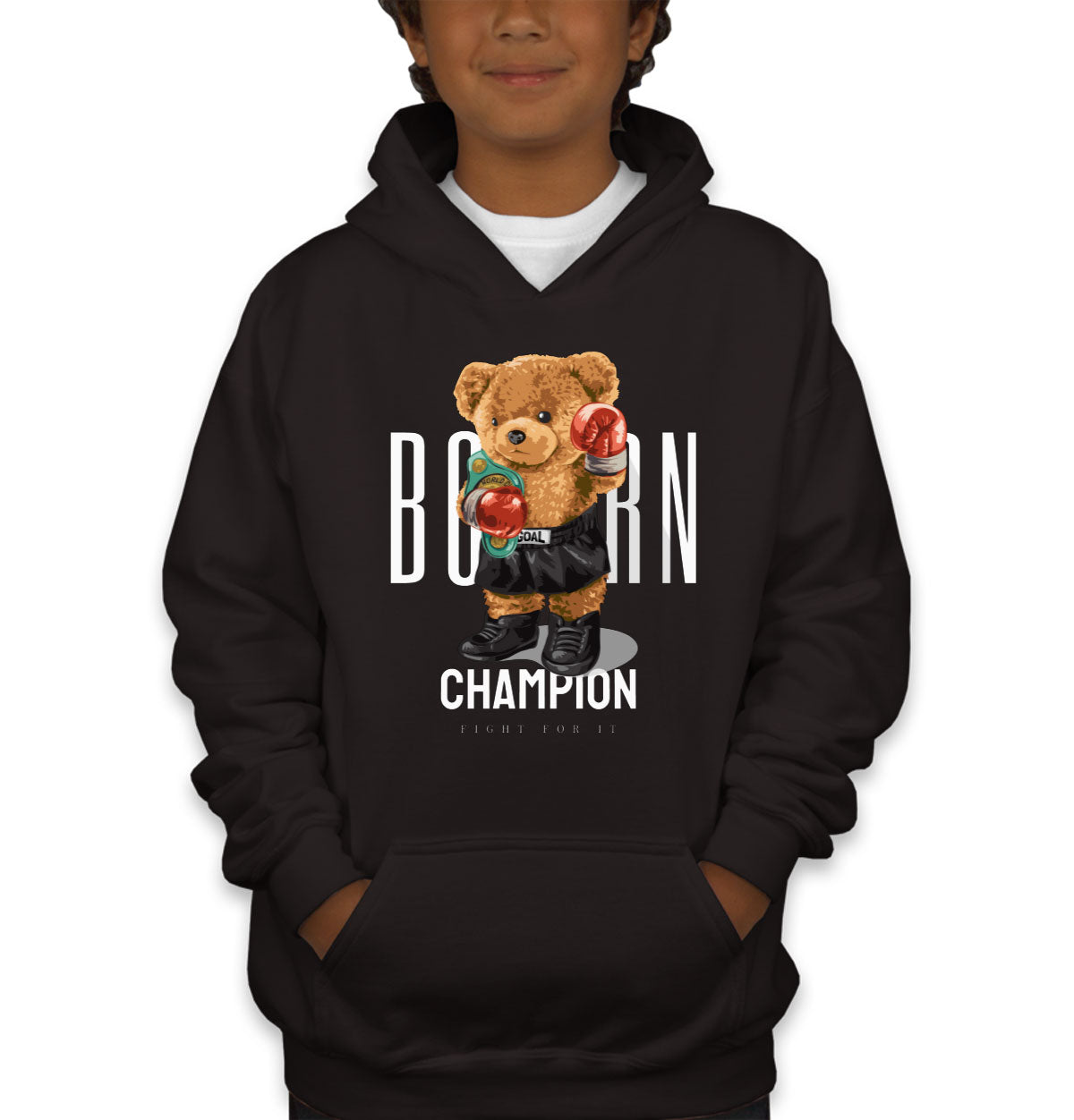 Teddy Bear Champion Boxer Youth Hoodie