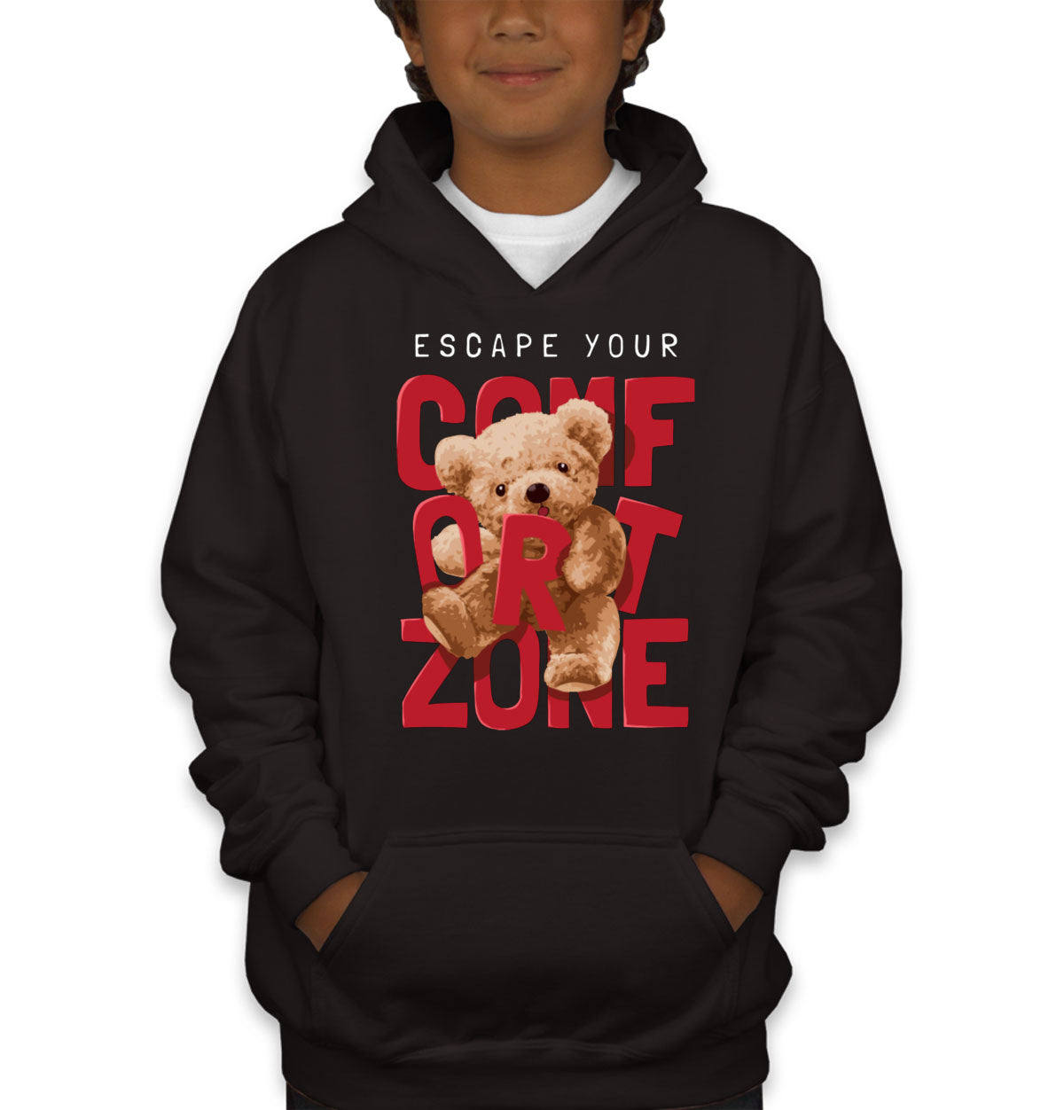 Teddy Bear Escape Your Comfort Zone Youth Hoodie