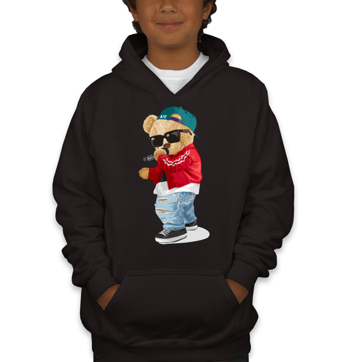 Teddy Bear Rapper Youth Hoodie