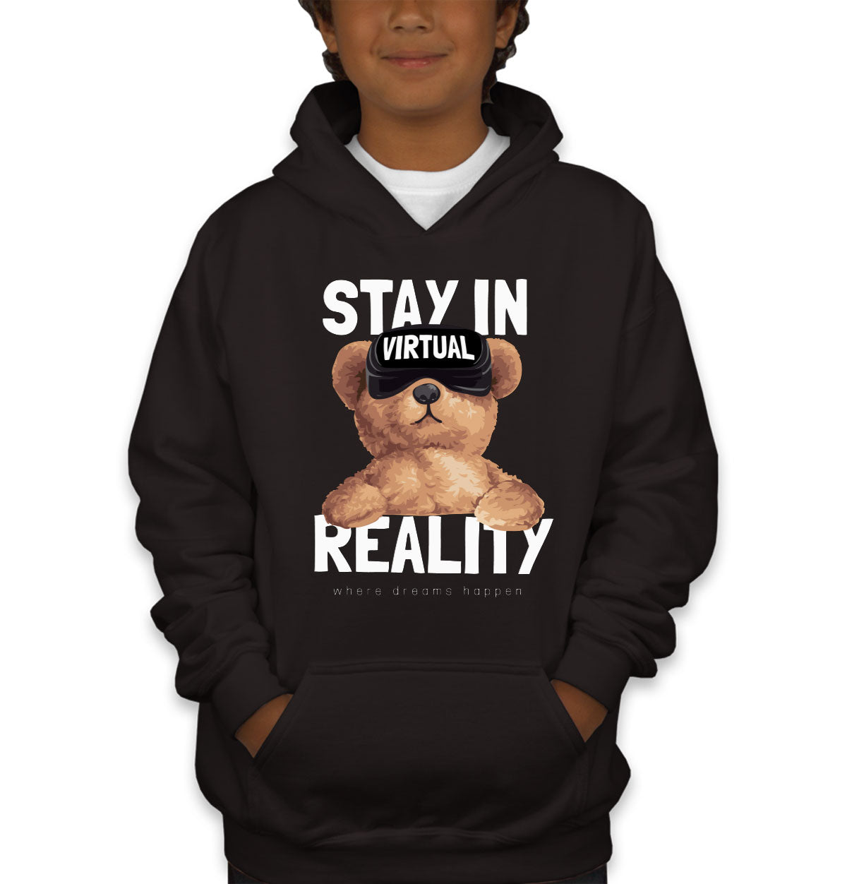 Teddy Bear Stay In VR Youth Hoodie