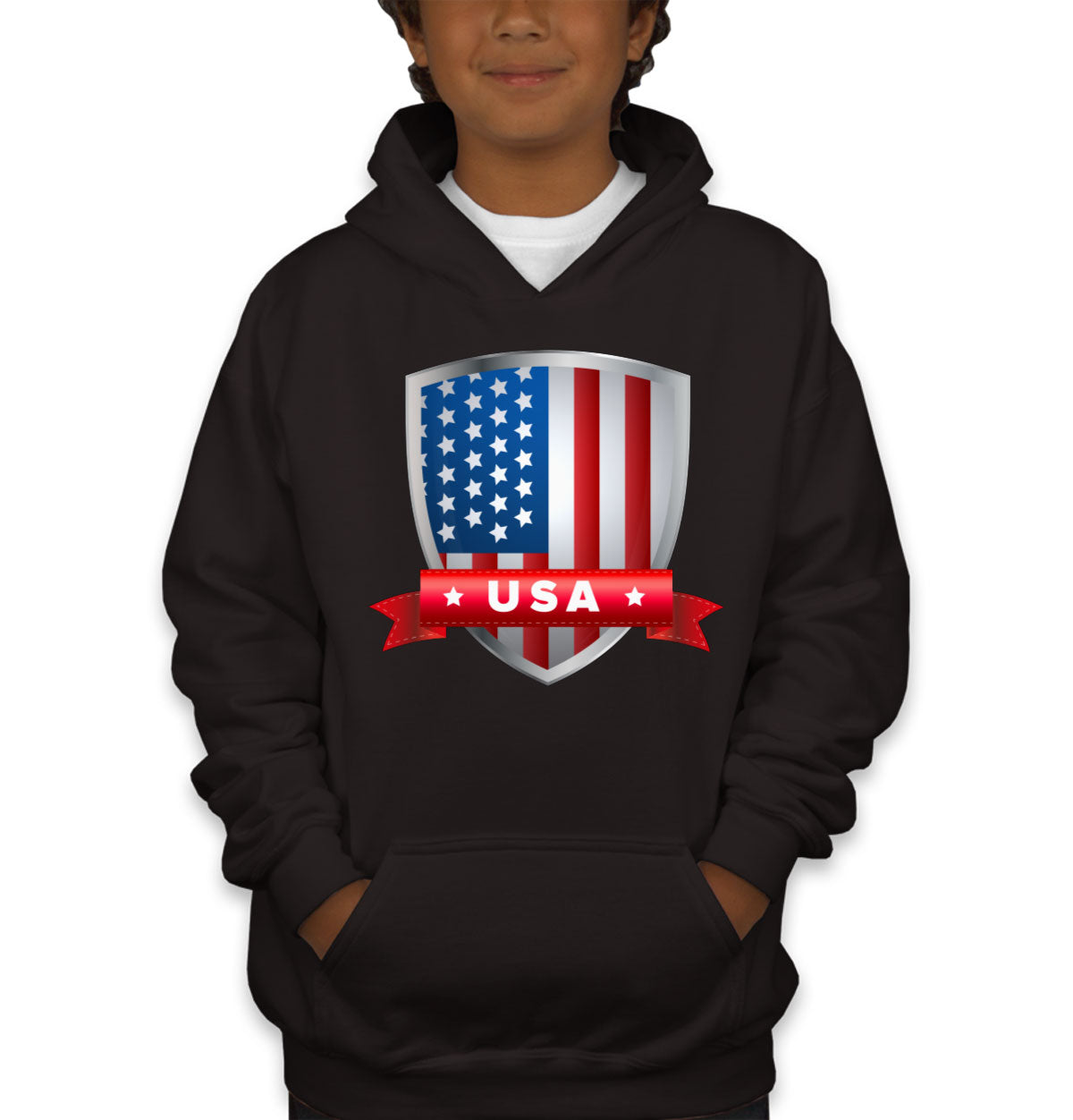 USA Shield Flag Youth Hoodie