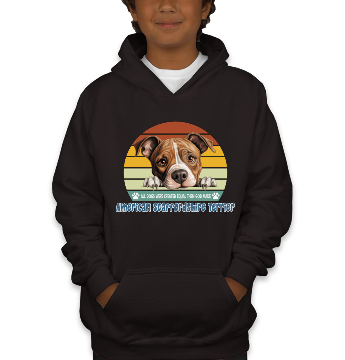 All Dogs Were Created Equal American Staffordshire Terrier Youth Hoodie