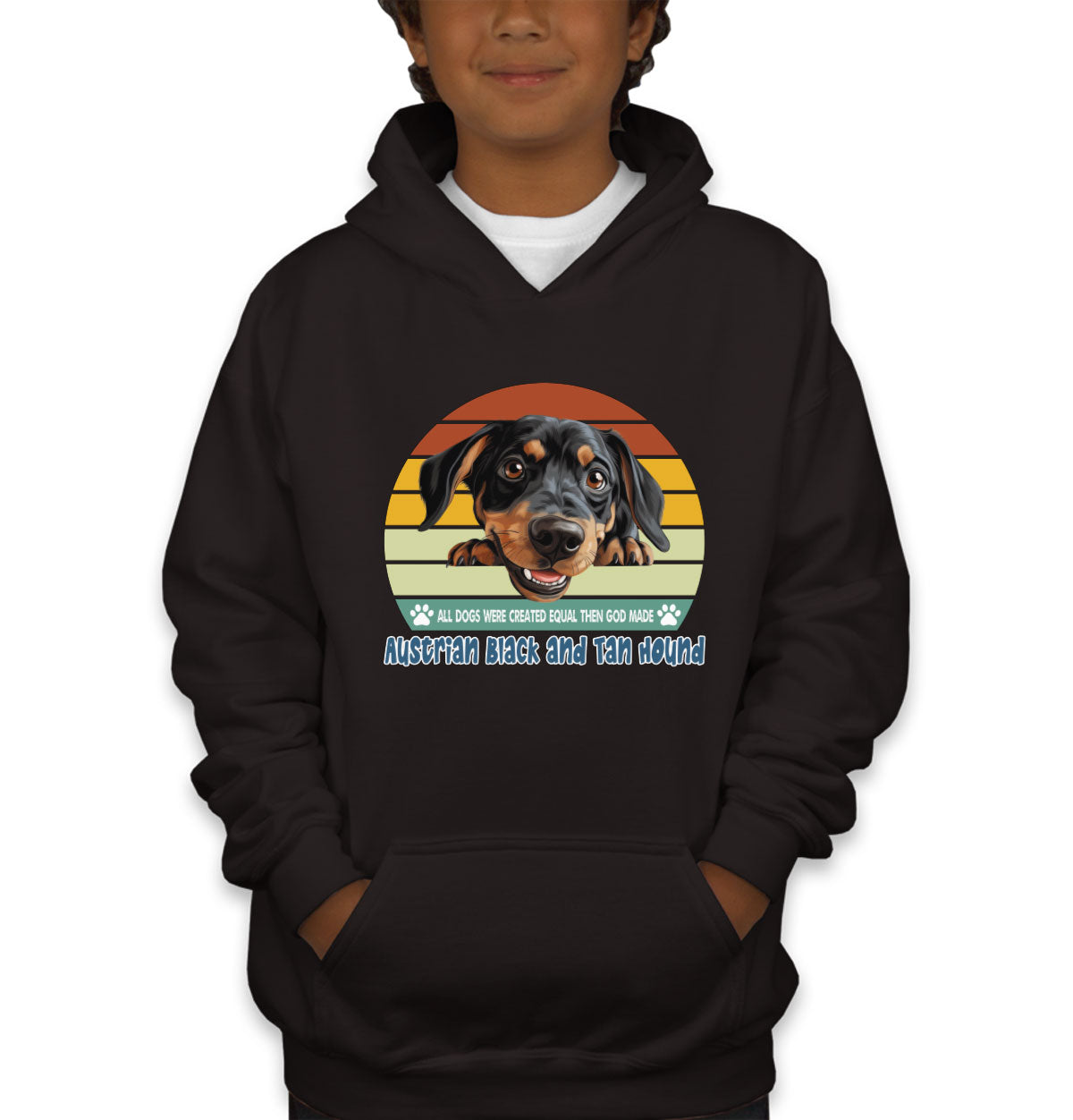 All Dogs Were Created Equal Austrian Black And Tan Hound Youth Hoodie