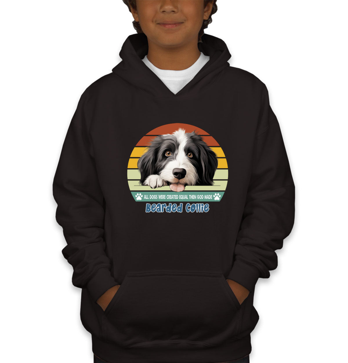 All Dogs Were Created Equal Bearded Collie Youth Hoodie