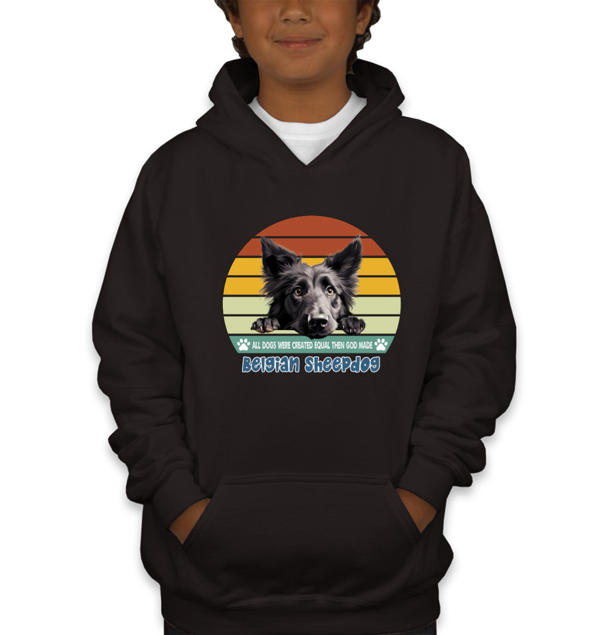 All Dogs Were Created Equal Belgian Sheepdog Youth Hoodie