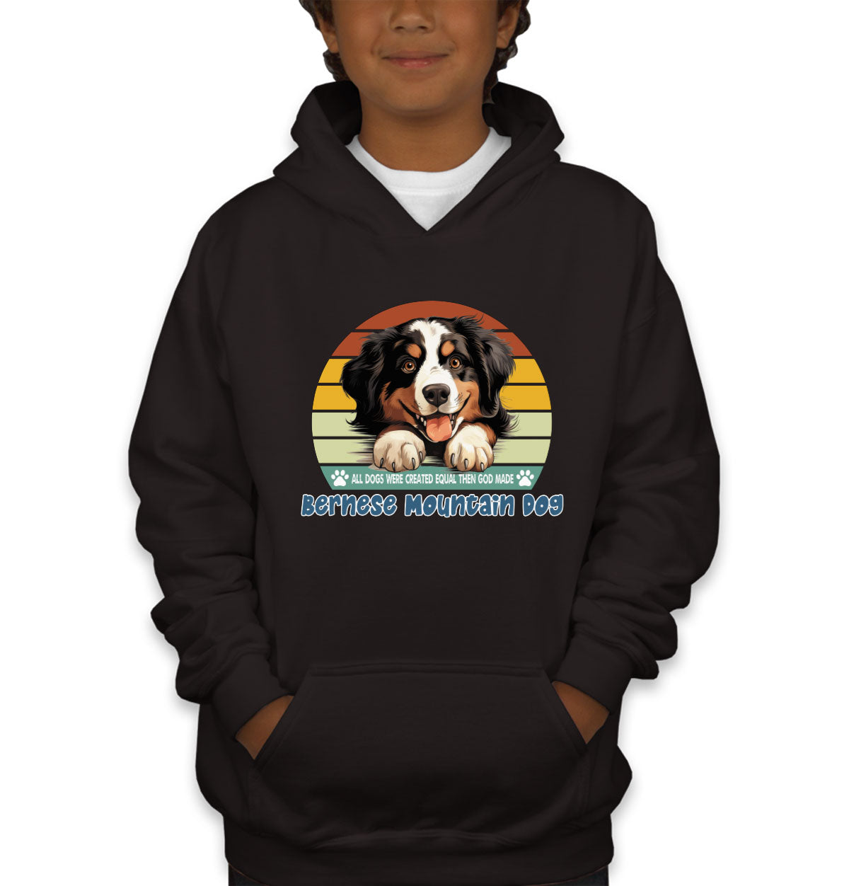 All Dogs Were Created Equal Bernese Mountain Dog Youth Hoodie