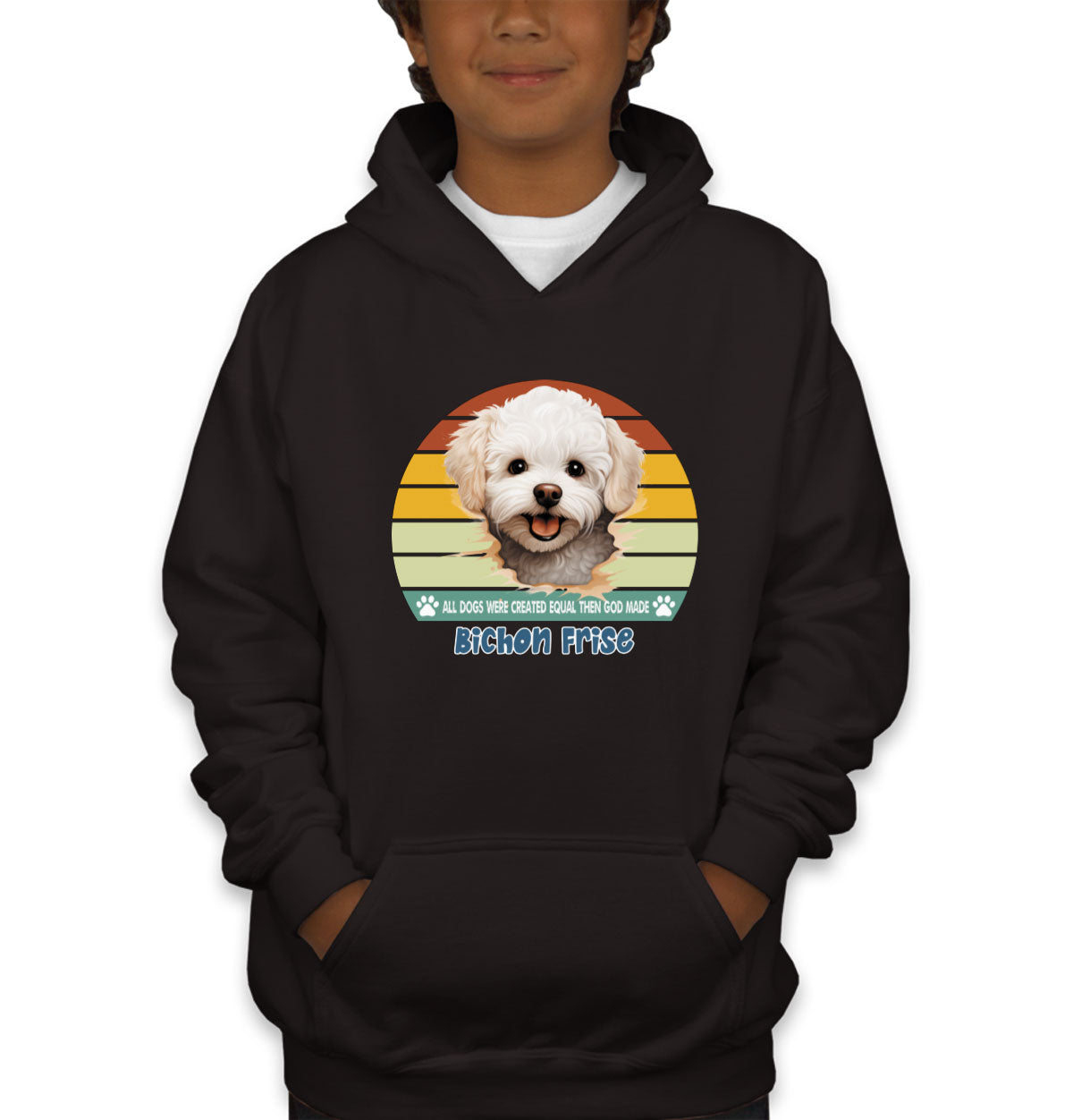 All Dogs Were Created Equal Bichon Frise Youth Hoodie