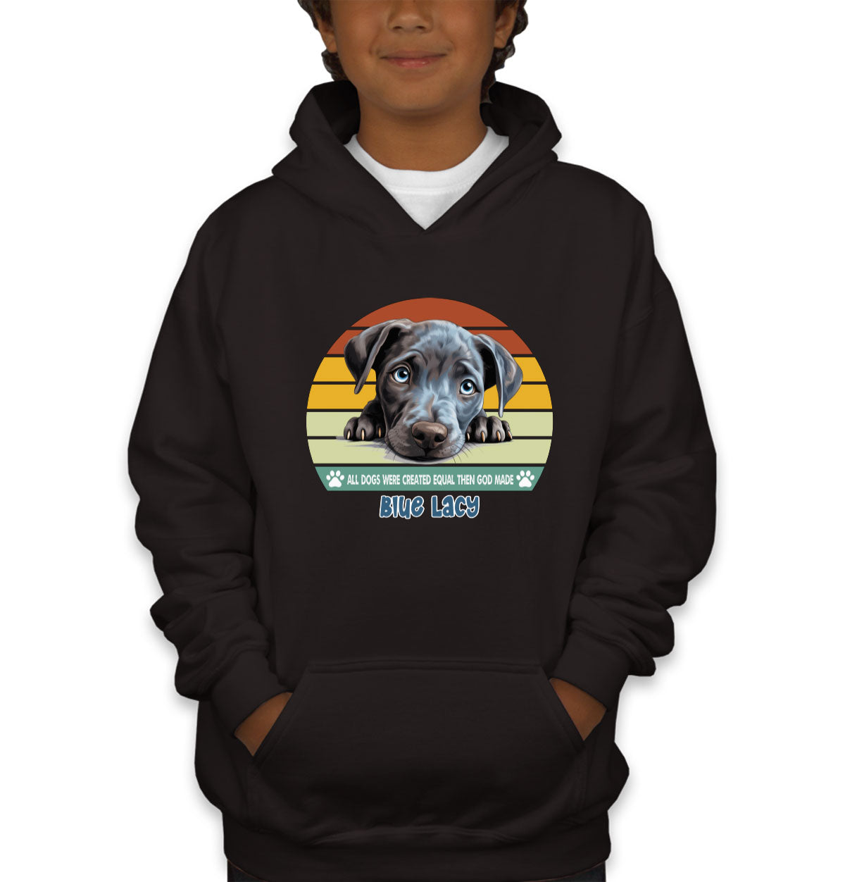 All Dogs Were Created Equal Blue Lacy Youth Hoodie